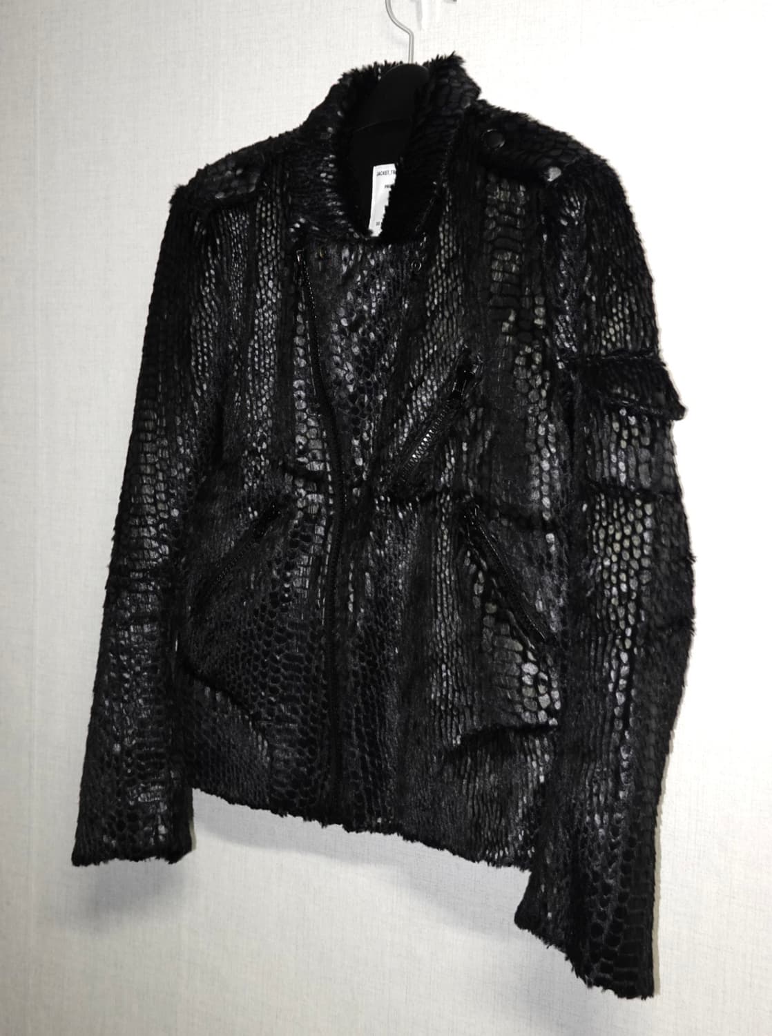 글램 펑크 블랙 스네이크 텍스처 자켓 상품이미지2