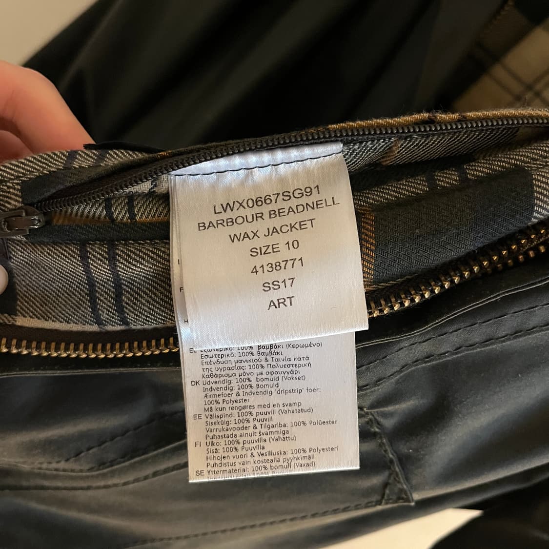 BARBOUR BEADNELL WAX JACKET SIZE 10 상품이미지4