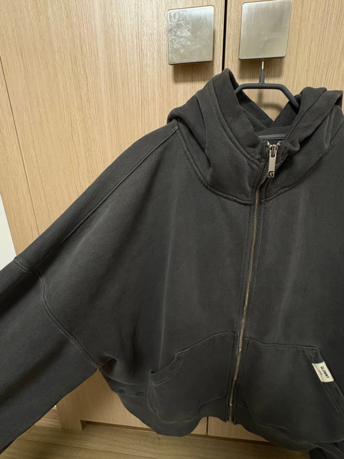 글로니 클래식 워시드 후드집업 차콜 상품이미지6