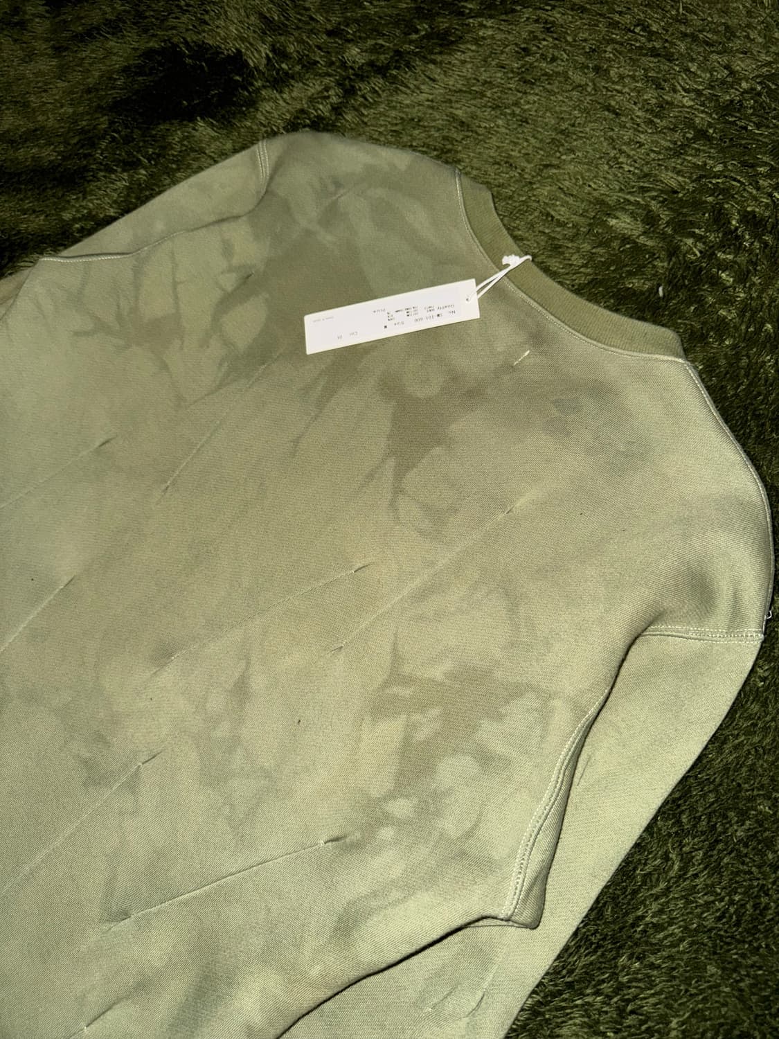 [M] SULVAM 설밤 핸드 다잉 다트 디테일 스웻셔츠 올리브 상품이미지8