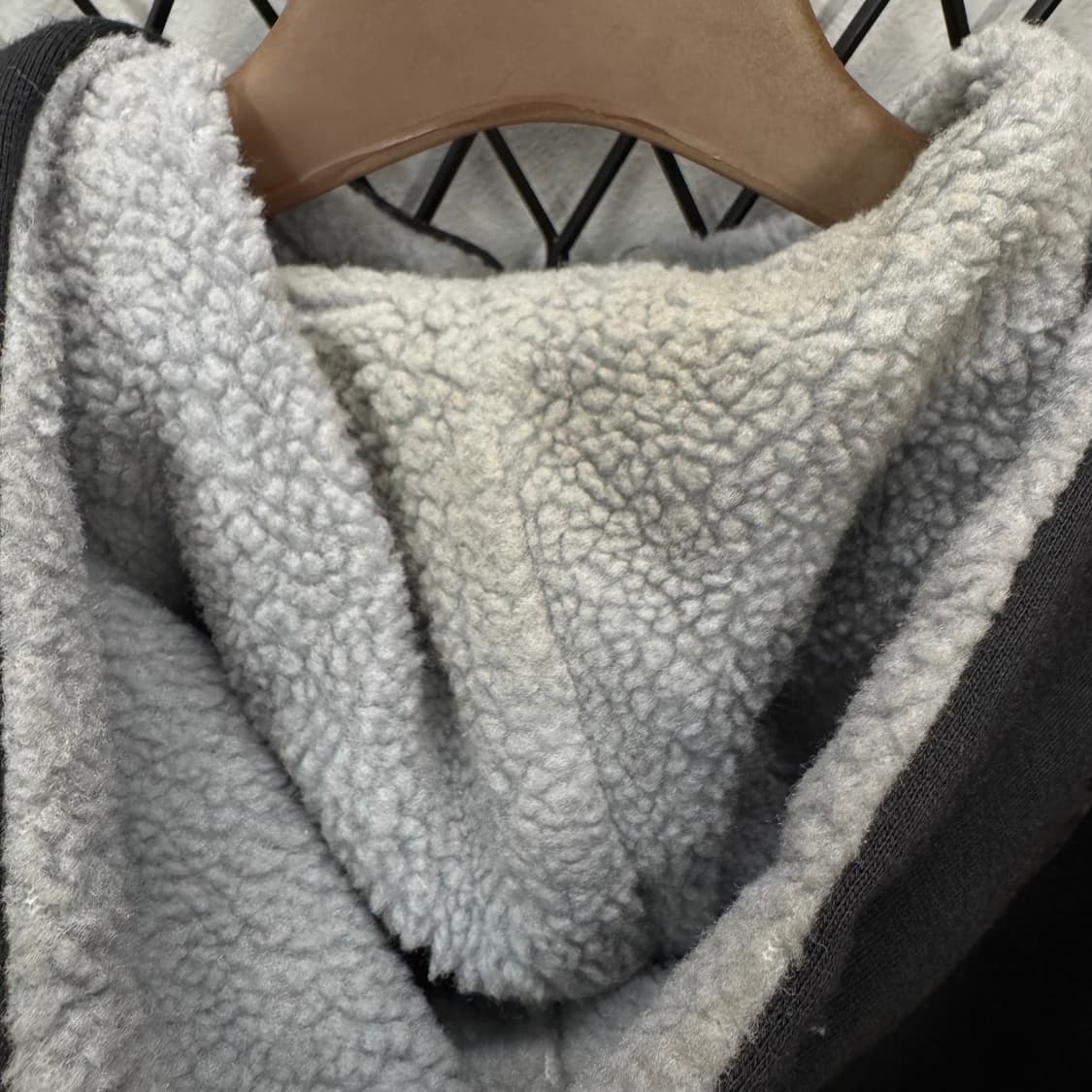 90s 아디다스 올드스쿨 양털 후드 집업 전면 로고플레이 포인트 블랙 상품이미지8