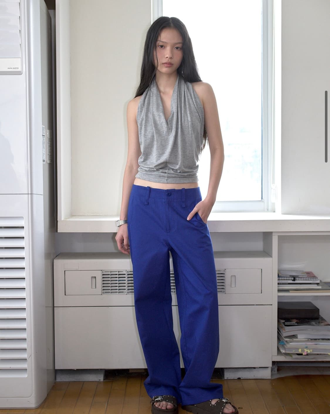 오버듀플레어 COLOR WIDE PANTS_ROYAL BLUE 상품이미지1
