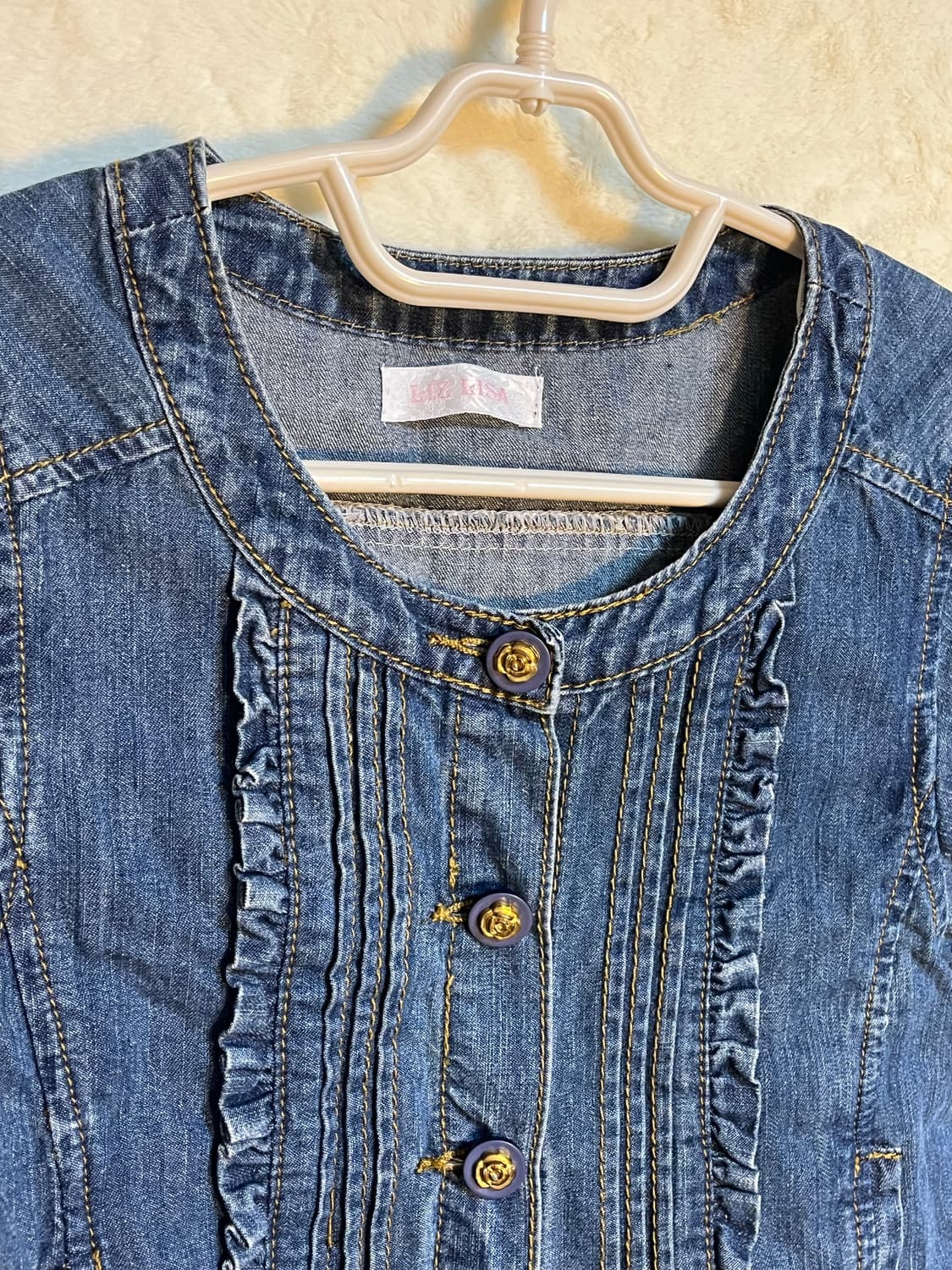 빈티지 리즈리사 반팔 청자켓 아우터 상품이미지3