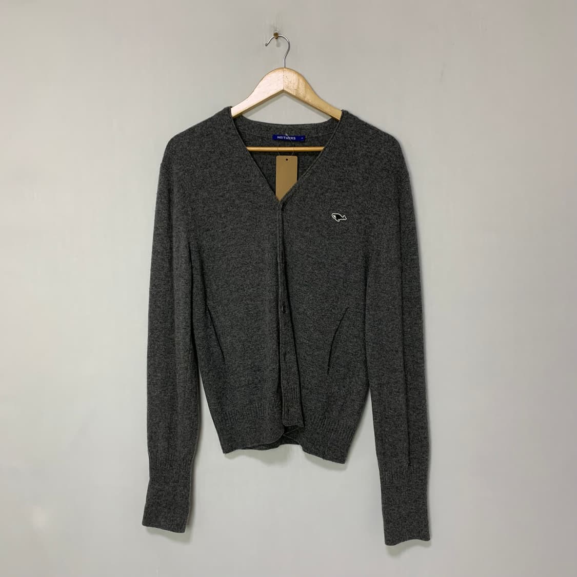 NEITHERS 네이더스 빈티지 그레이 브이넥 니트 가디건 3사이즈 상품이미지1