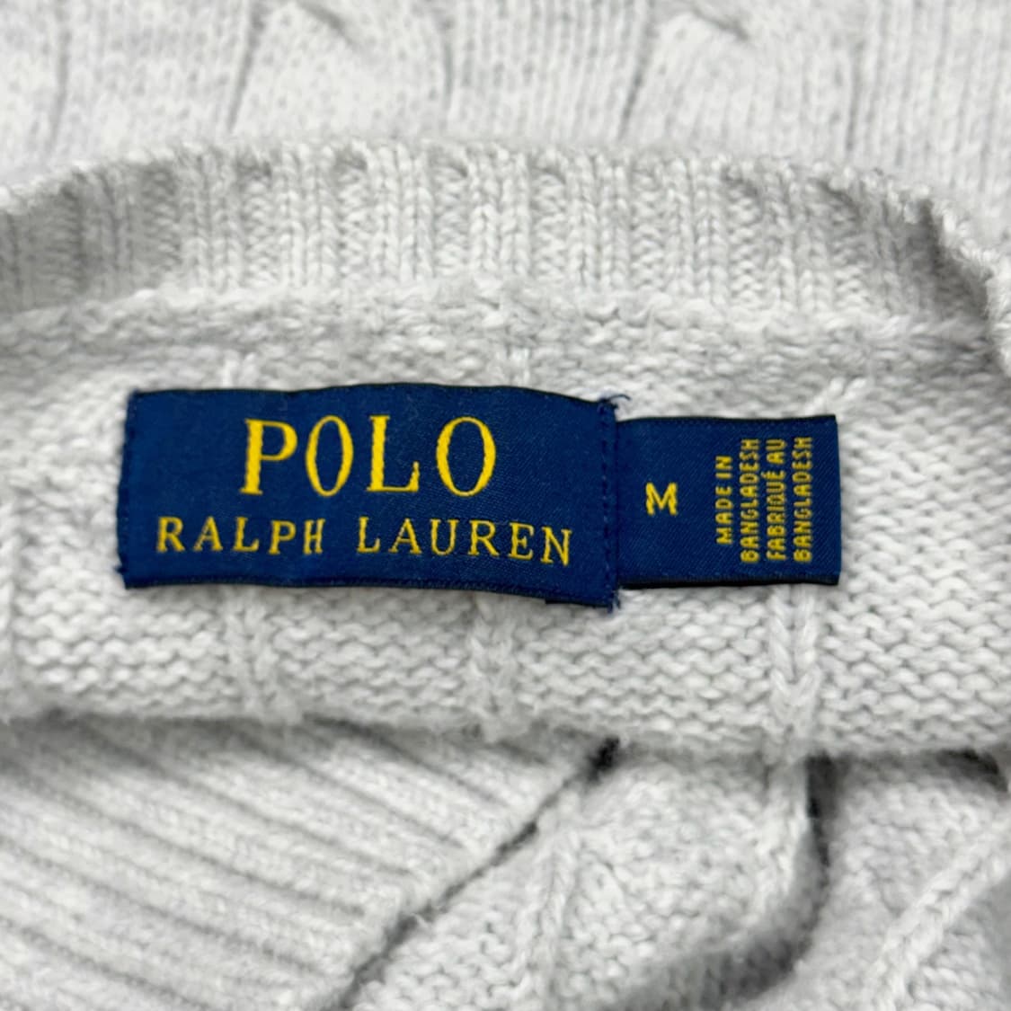 (M) 폴로 랄프로렌 코튼 케이블 니트 라이트 그레이 상품이미지3