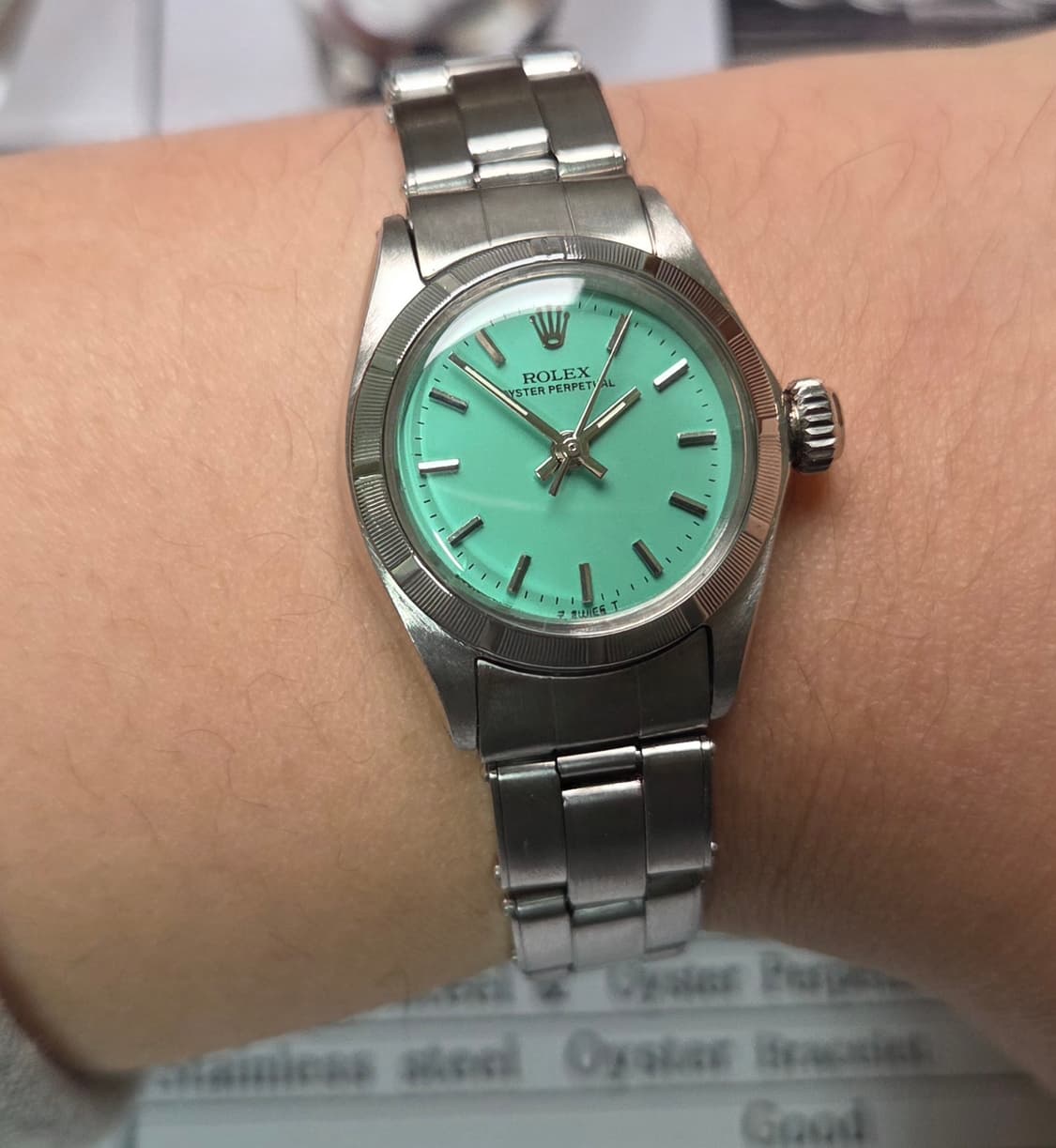 레어] 롤렉스 오이스터 퍼페츄얼 6623 민트 논데이트 여성용 (감정서포 상품이미지10