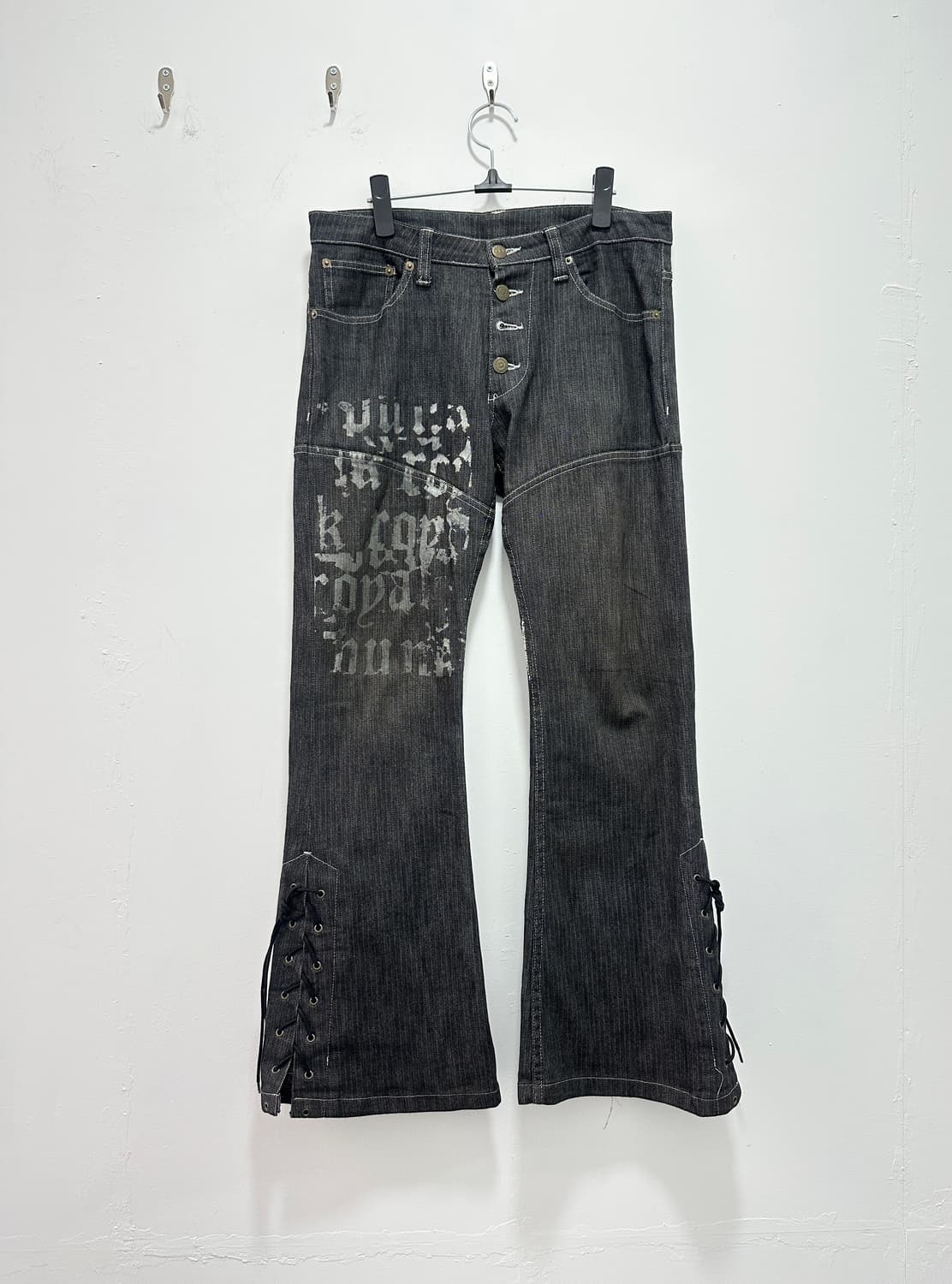 Tornado Mart 00s lace up flare cut denim 상품이미지4