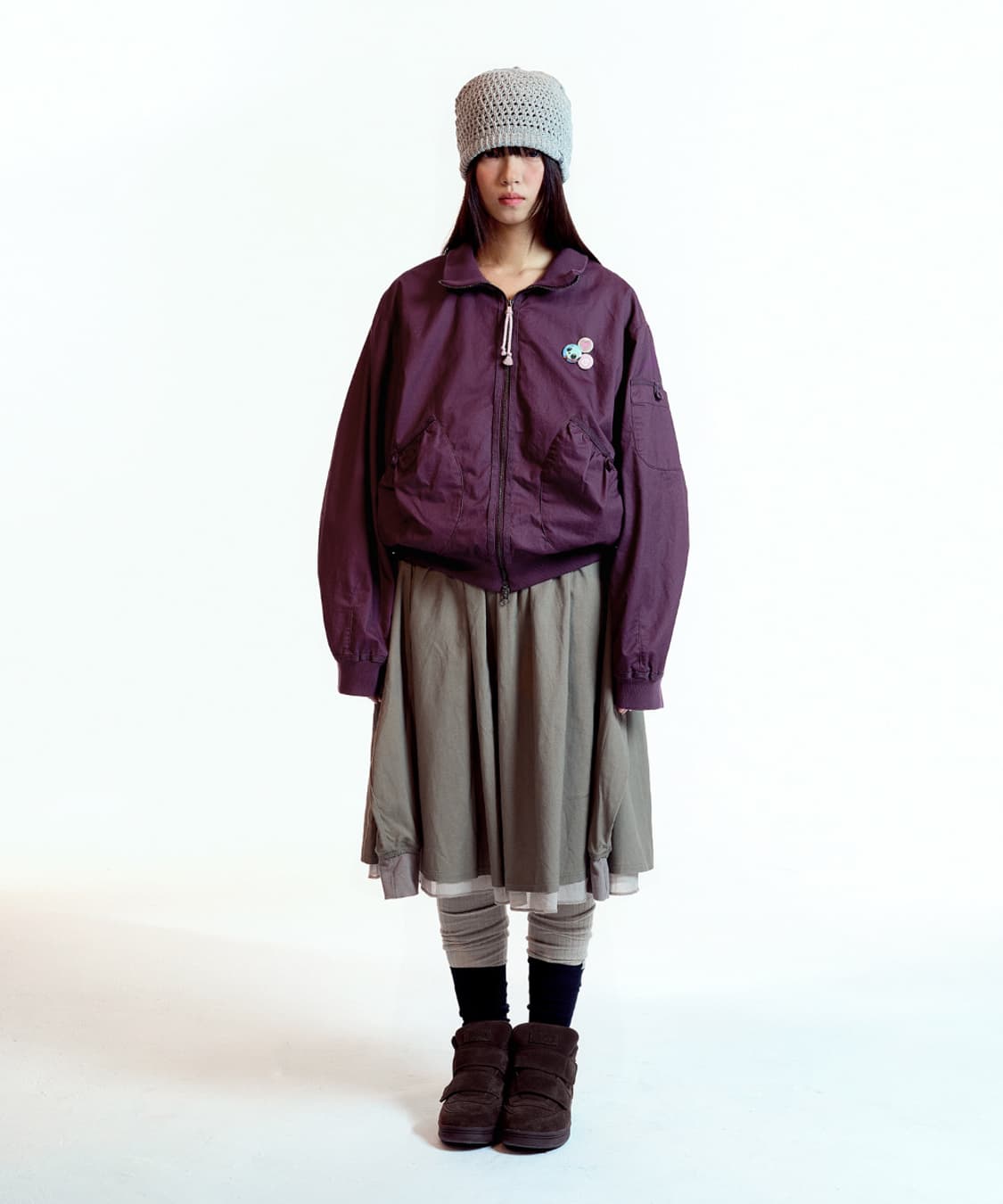 코이세이오 1 STRAP SHIRRING SKIRT ASH BROWN  상품이미지2