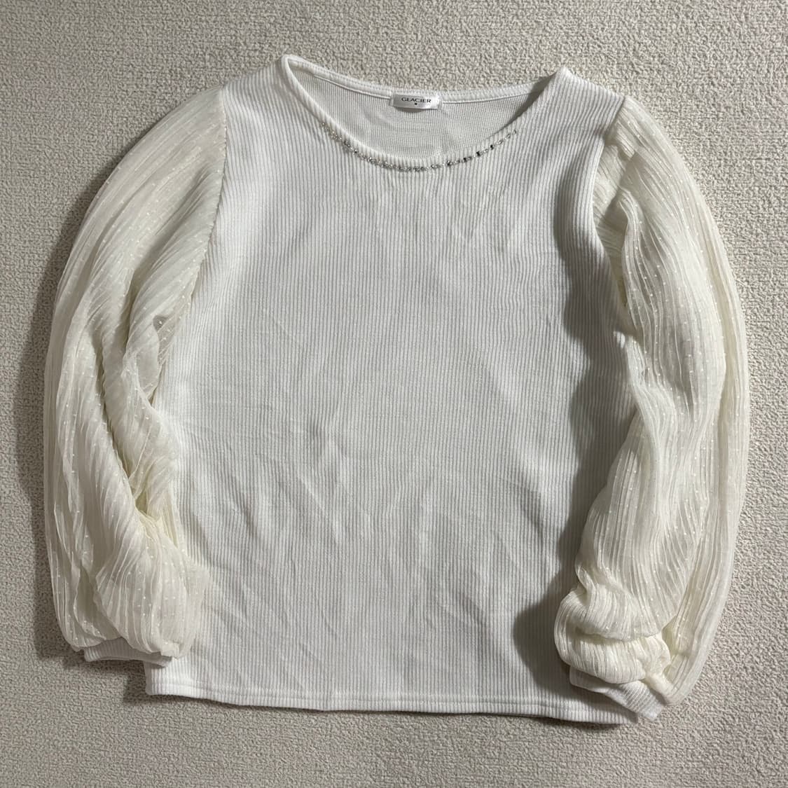 일본빈티지 GLACIER 화이트 탑 상품이미지1