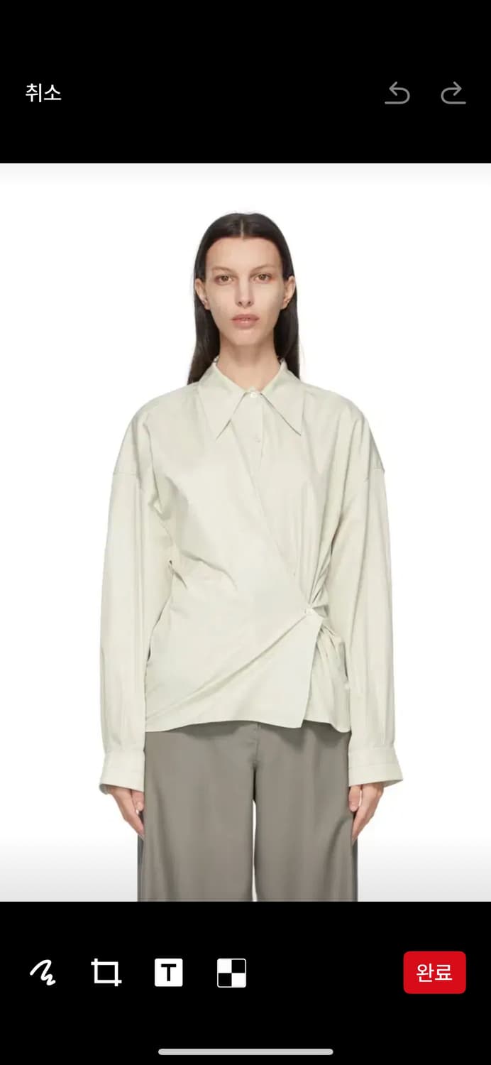 르메르 Lemaire 트위스트 셔츠 S 그린 새상품  상품이미지1