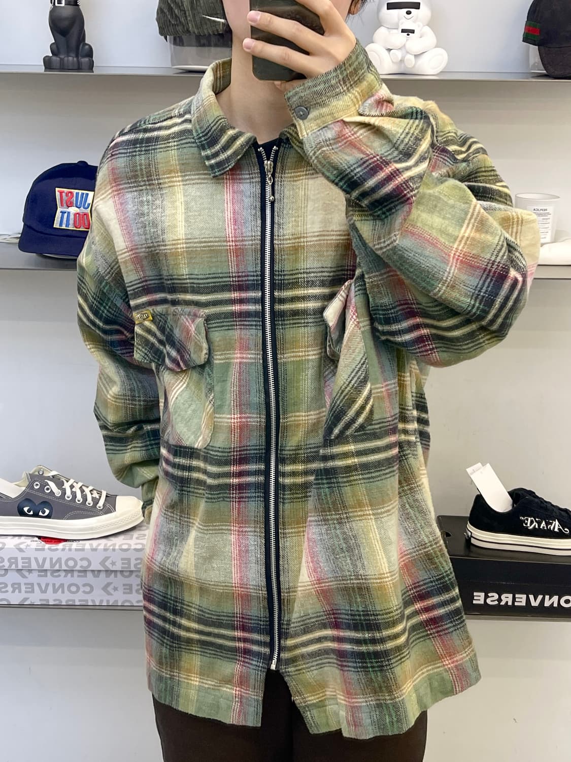 태그래그 90s 플란넬 체크 집 오버셔츠 상품이미지2