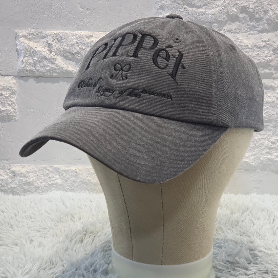 p5-2:피펫(PIPPET) 그레이 자수 볼캡 Free(56-59) 상품이미지4