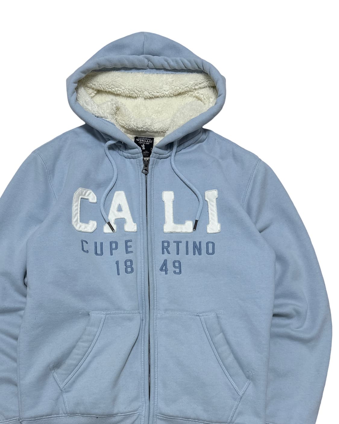 후아유 양털 스카이블루 후드집업 상품이미지2