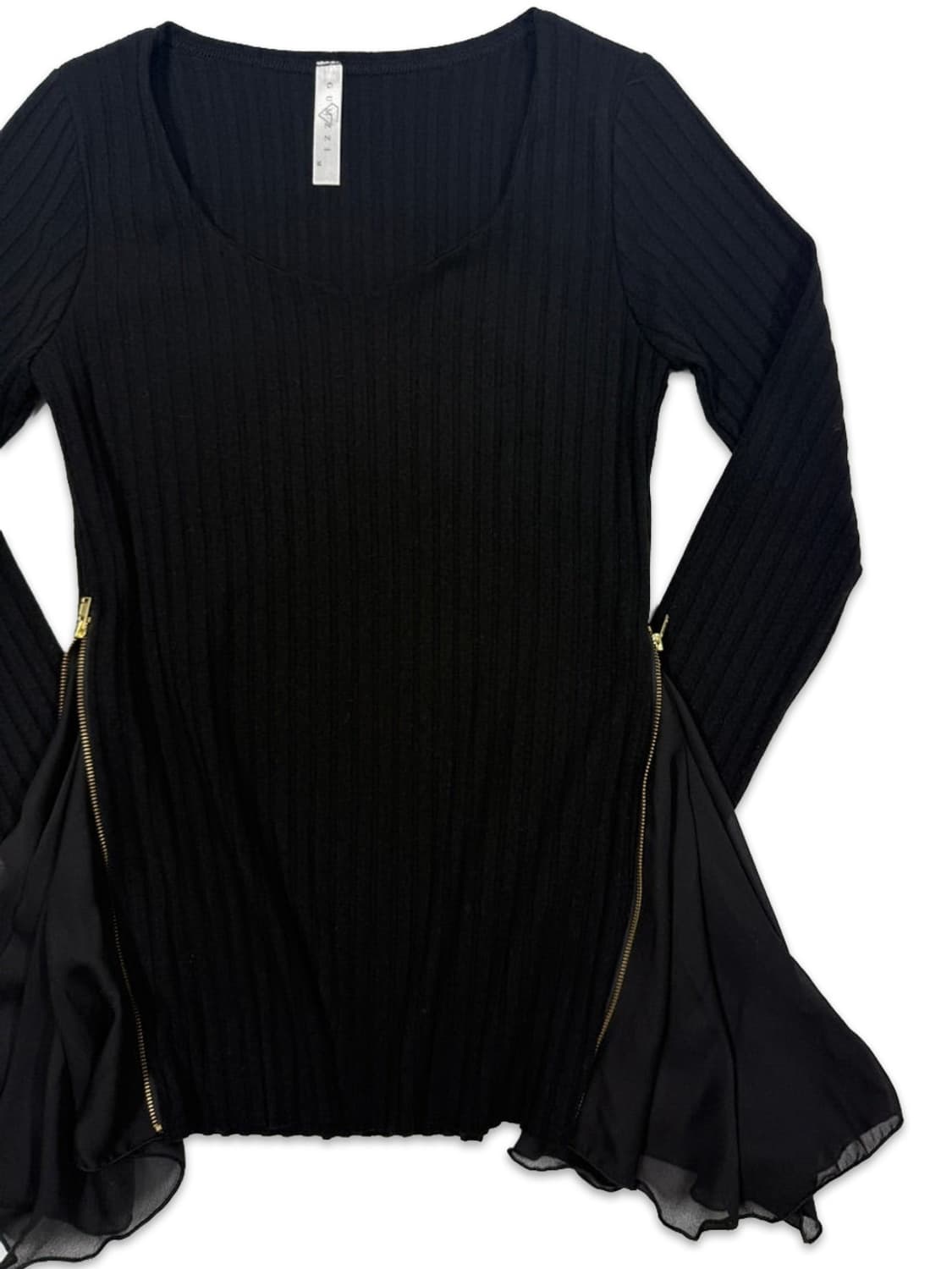 빈티지 블랙 집업 플레어 펑크 니트 상품이미지2