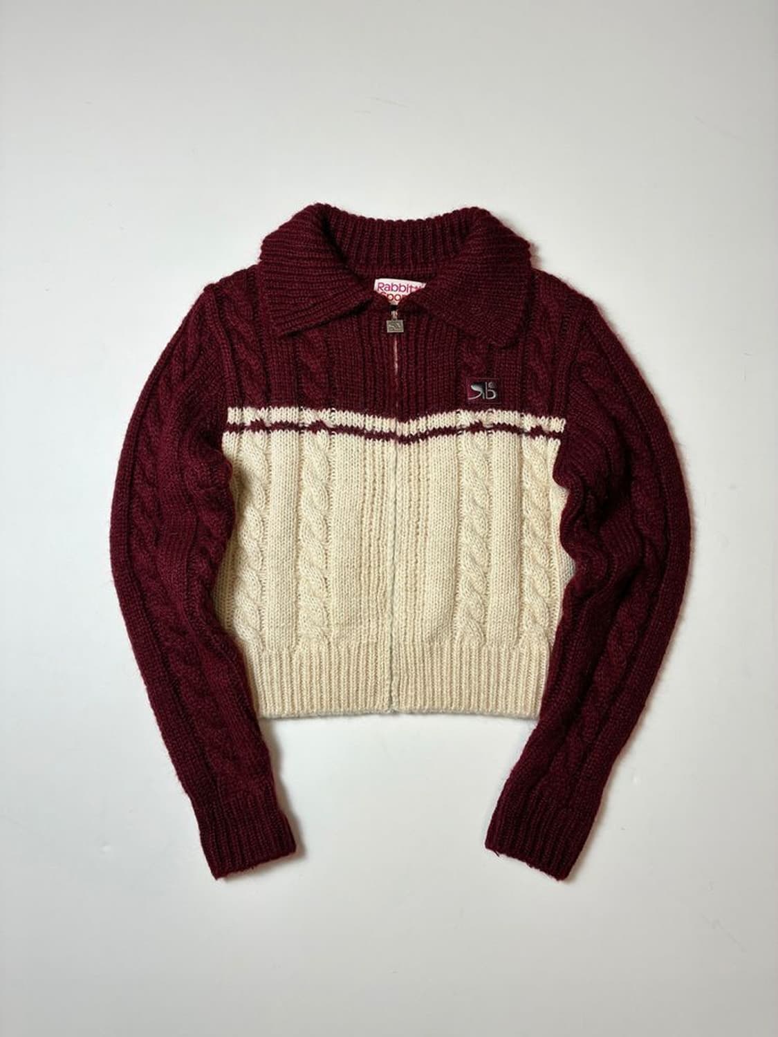 래비티스포츠 크롭 RB 케이블 니트 가디건 PN8542 상품이미지1