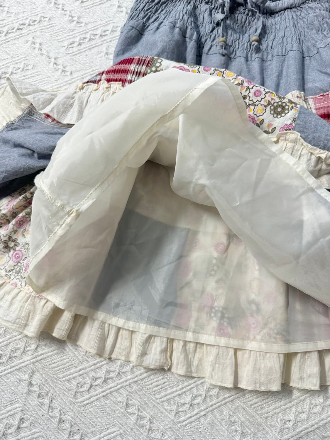 패치 워크 2-way 끈 원피스/스커트 상품이미지9