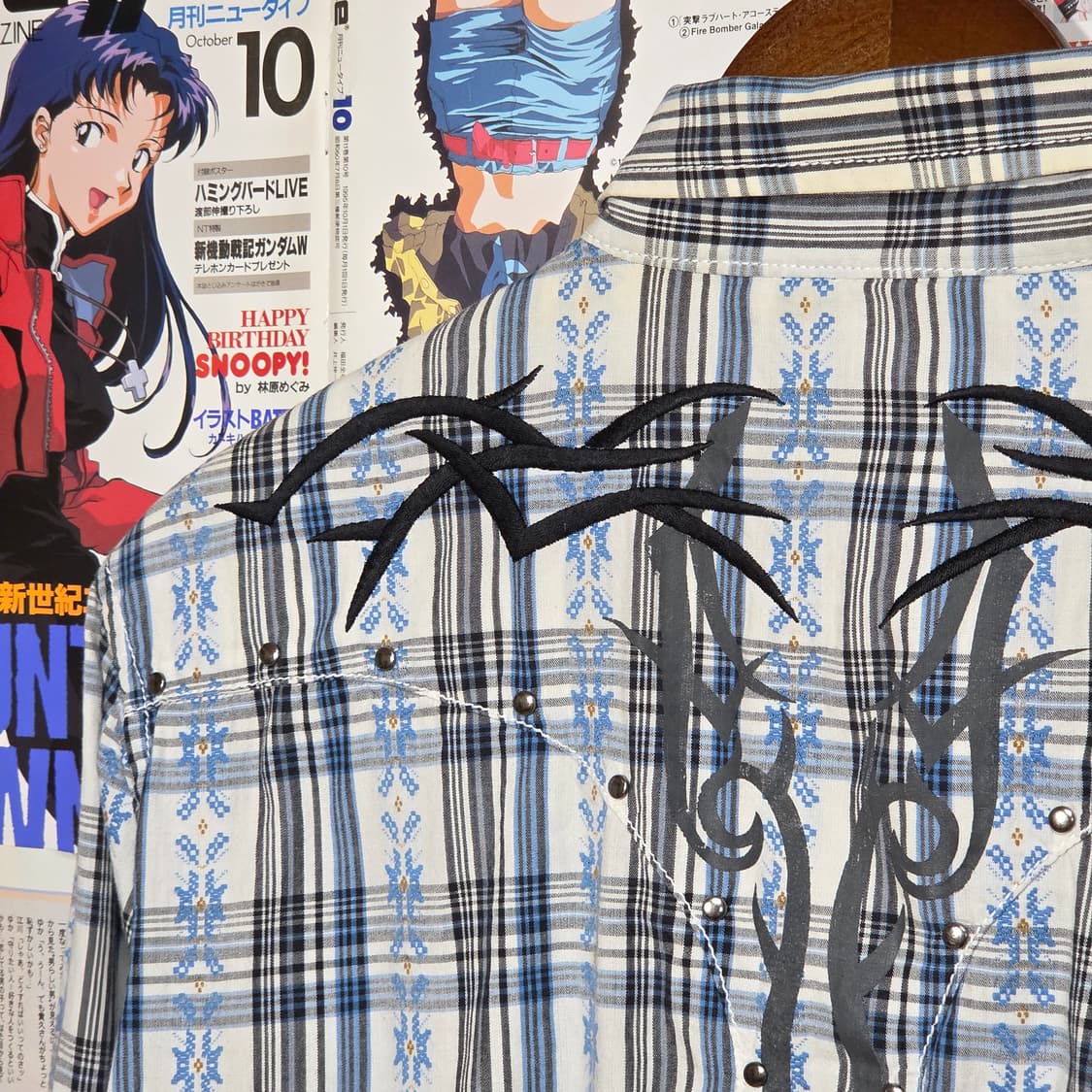 JPN 펑크 스터드 웨스턴 체크 셔츠 상품이미지7