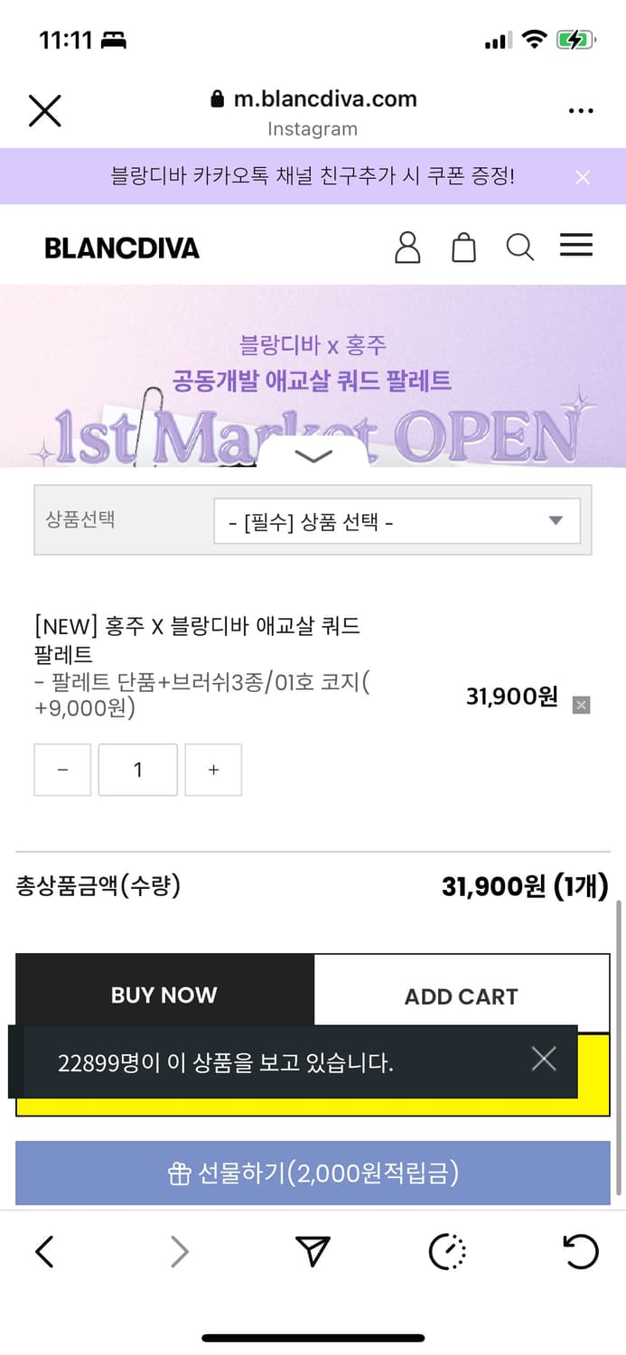 블랑디바 홍주 애교살 팔레트 상품이미지1