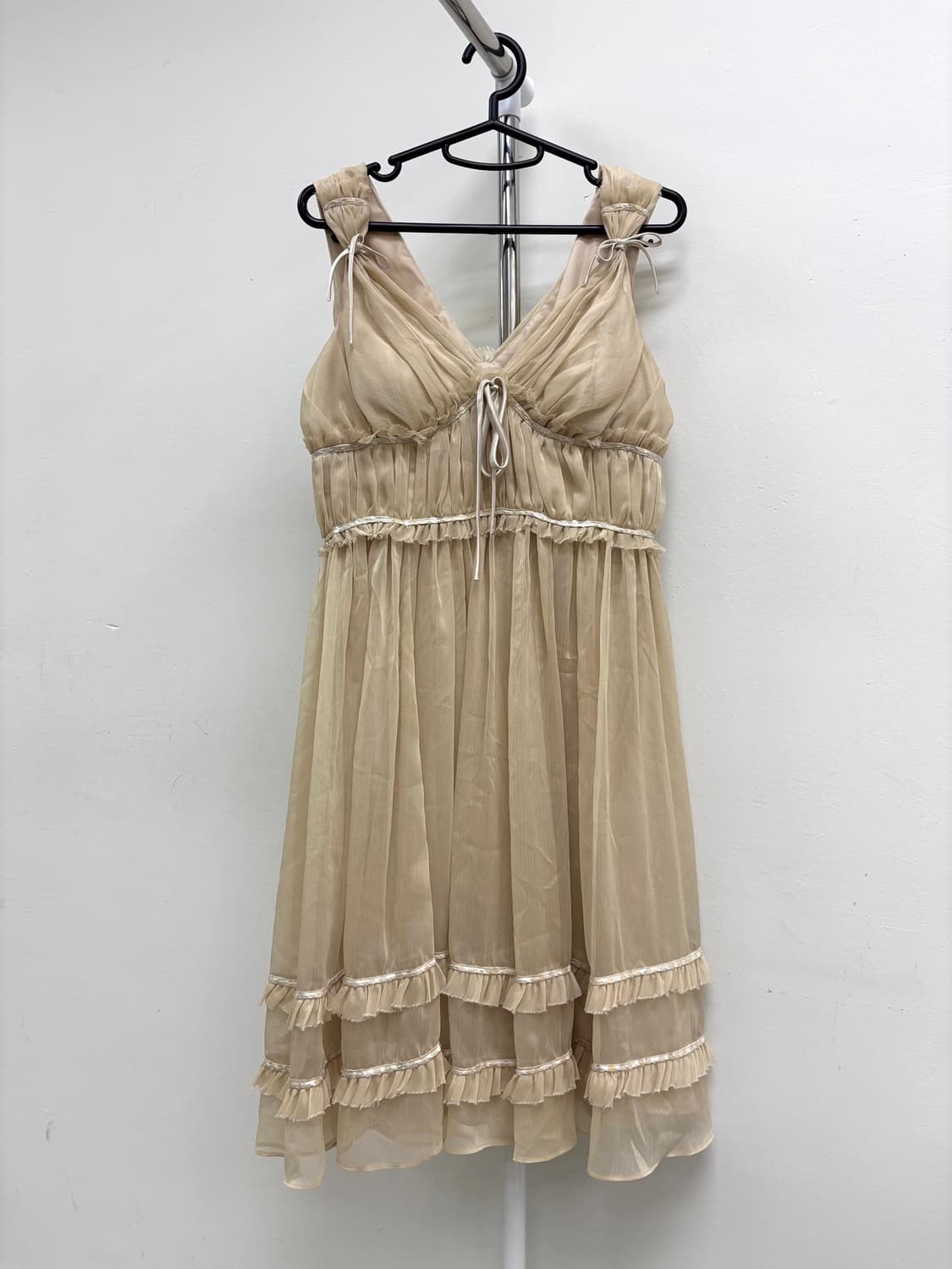 빈티지 베이지 원피스 드레스 상품이미지5