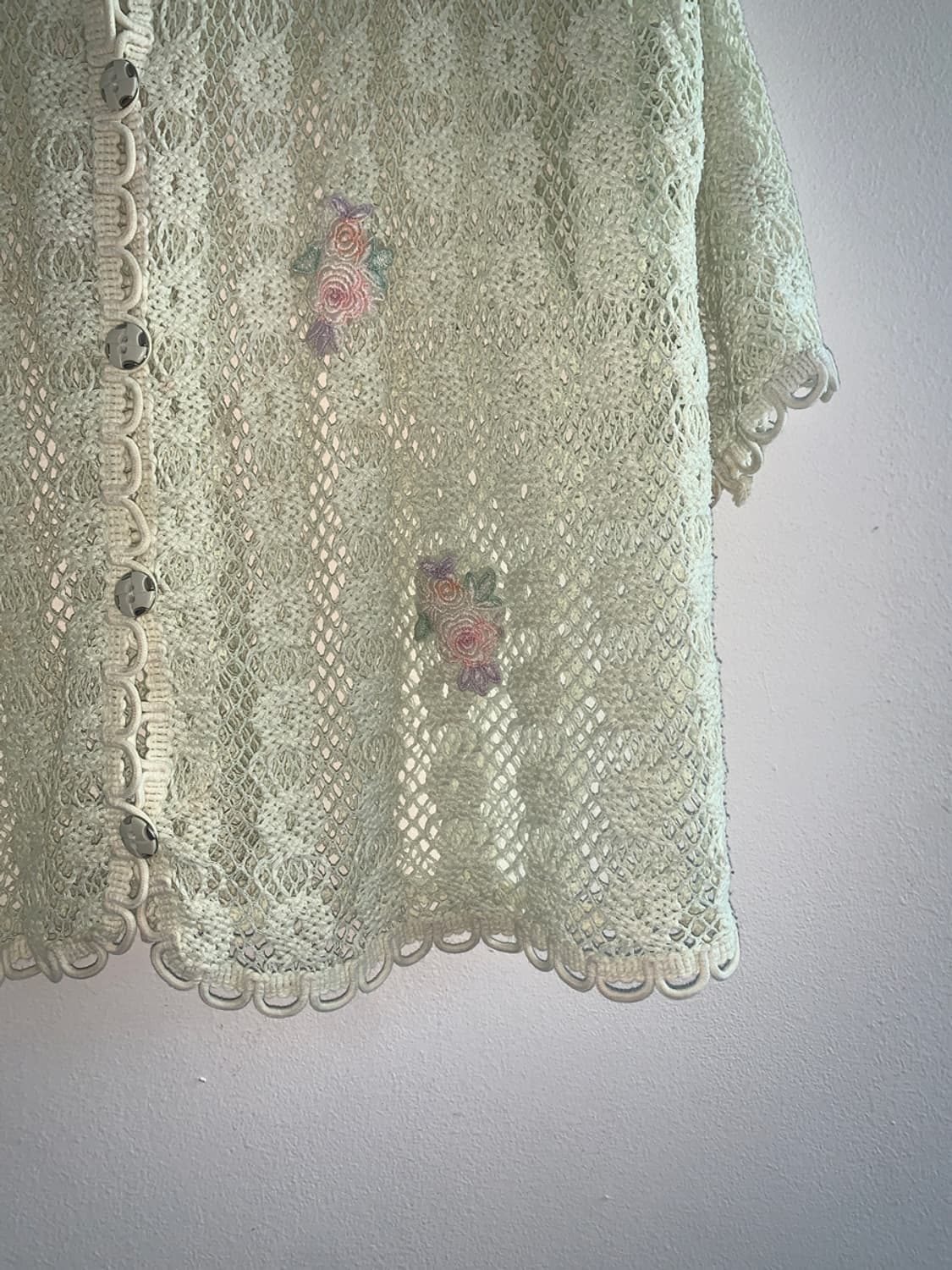 Floral embroidery punching cardigan 상품이미지4