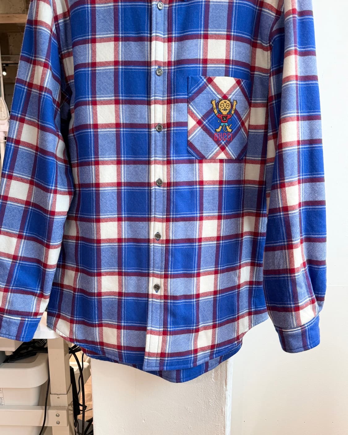 구찌 파블로 델시엘로 블루 플란넬 울 셔츠  상품이미지6