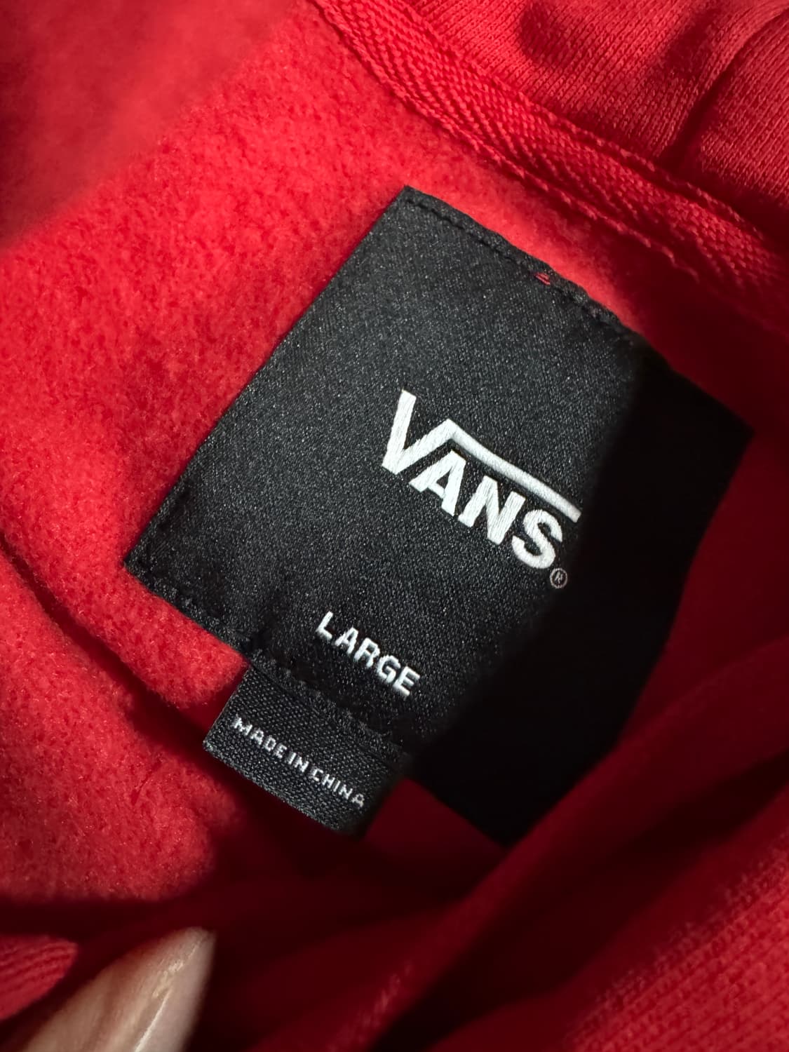 반스 Vans 스태프 스웻 기모 후드티 L 레드 상품이미지3