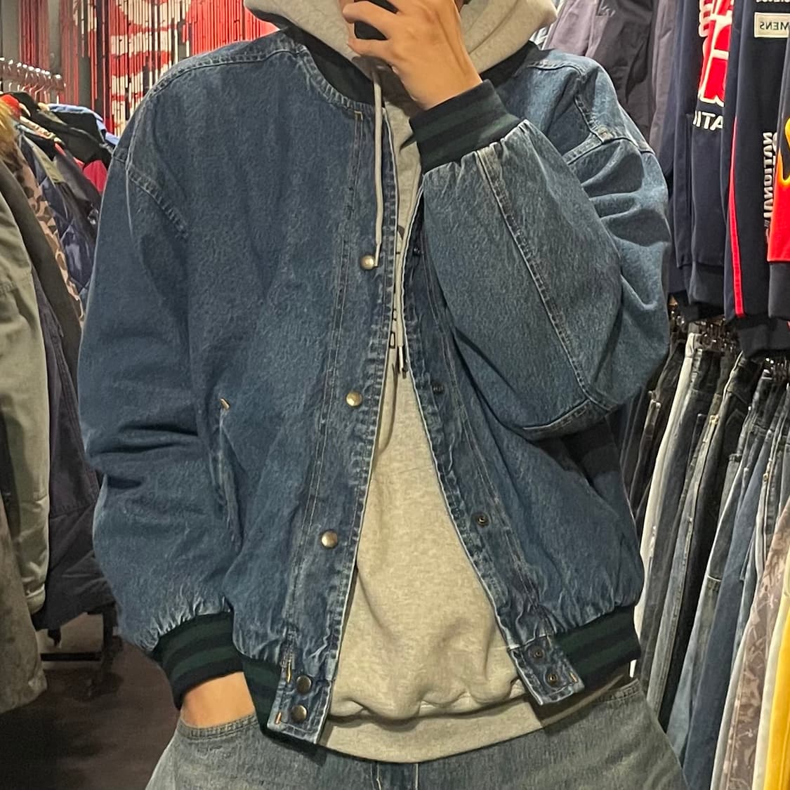 [IM] VTG 데님 바시티 자켓 상품이미지5