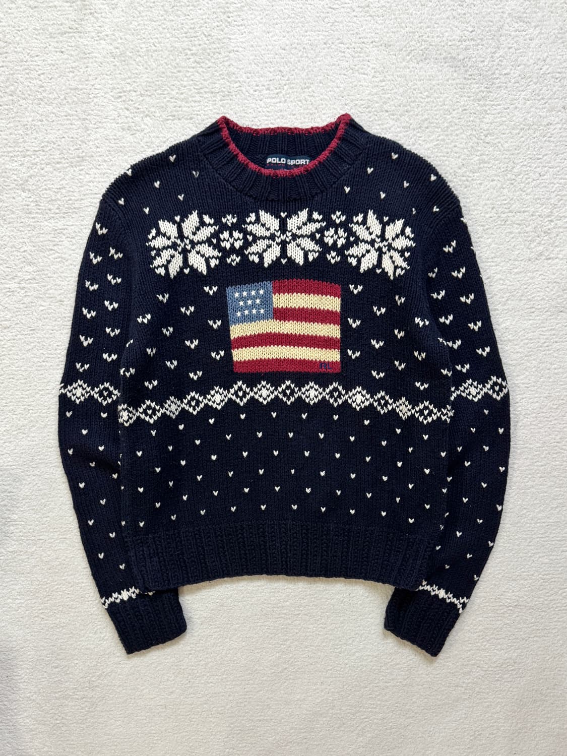 폴로 성조기 눈꽃 니트 일본판 상품이미지1