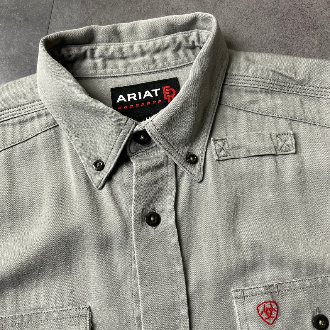 ARIAT 빈티지 라이트 그레이 코튼 워크 셔츠 A00589 상품이미지2