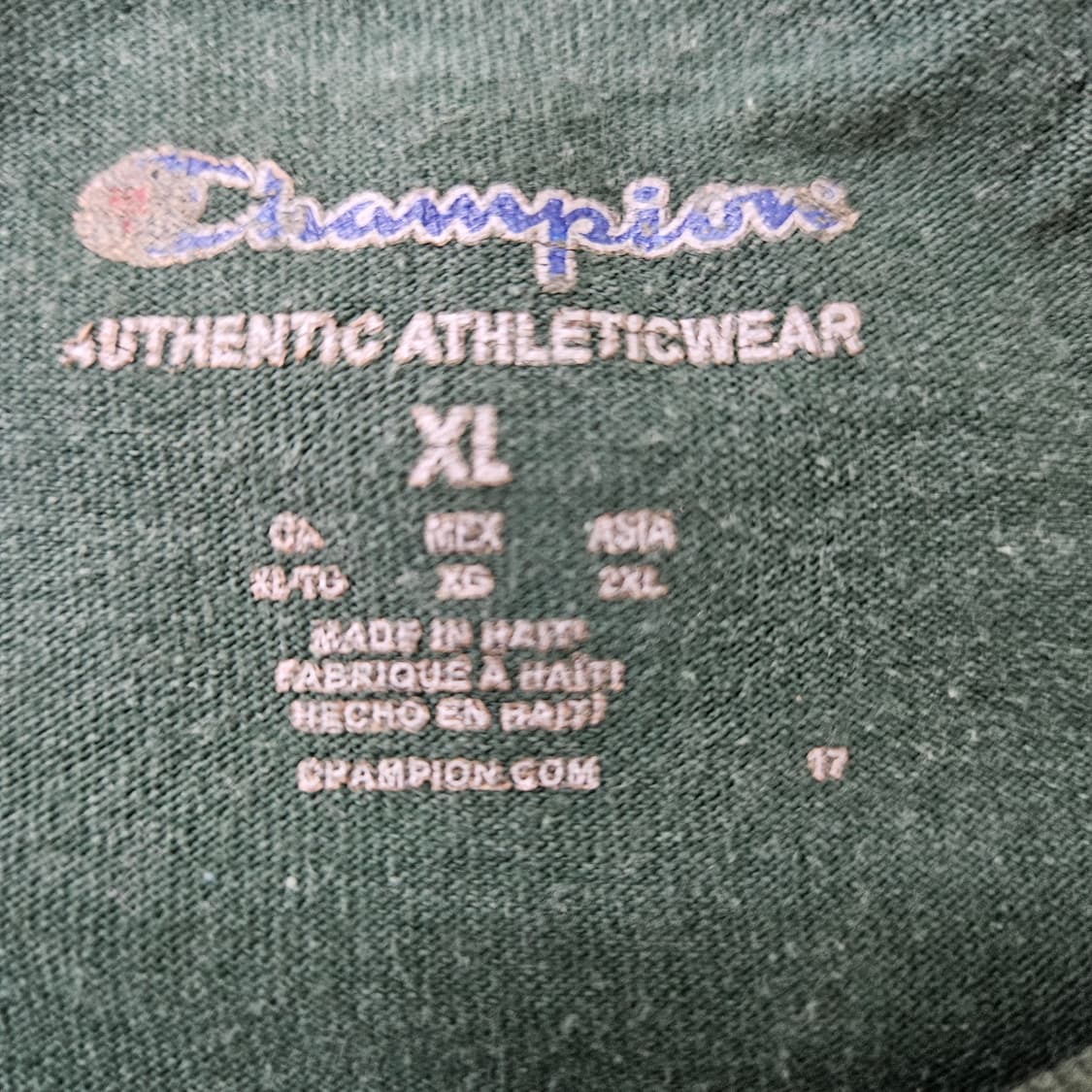 XL 챔피온 그린 반팔 티셔츠 0313Y 상품이미지3