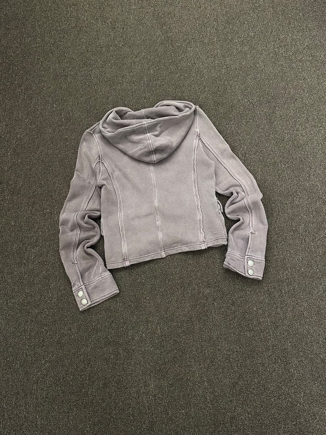 OS)Japanese vintage 여성 퍼플 워싱 버튼 후드 자켓 상품이미지6