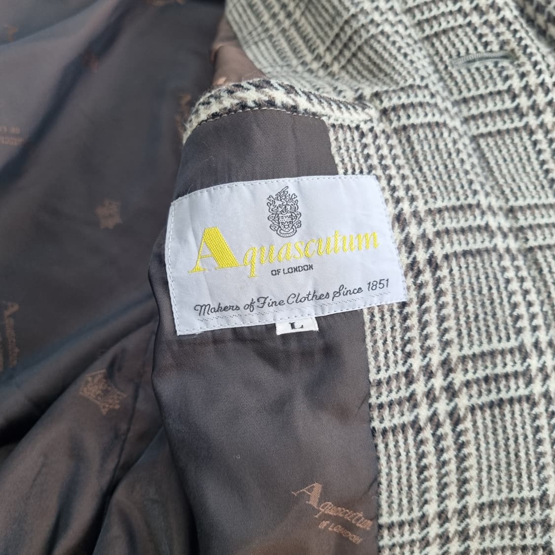 AQUASCUTUM 아쿠아스큐텀 하운드투스 블루종 자켓 - L 상품이미지10