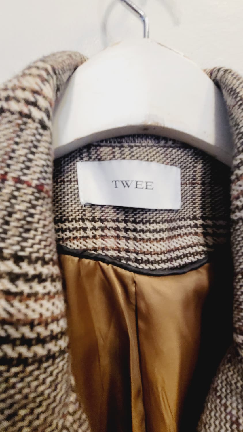 트위 체크 루즈핏 코트 상품이미지6