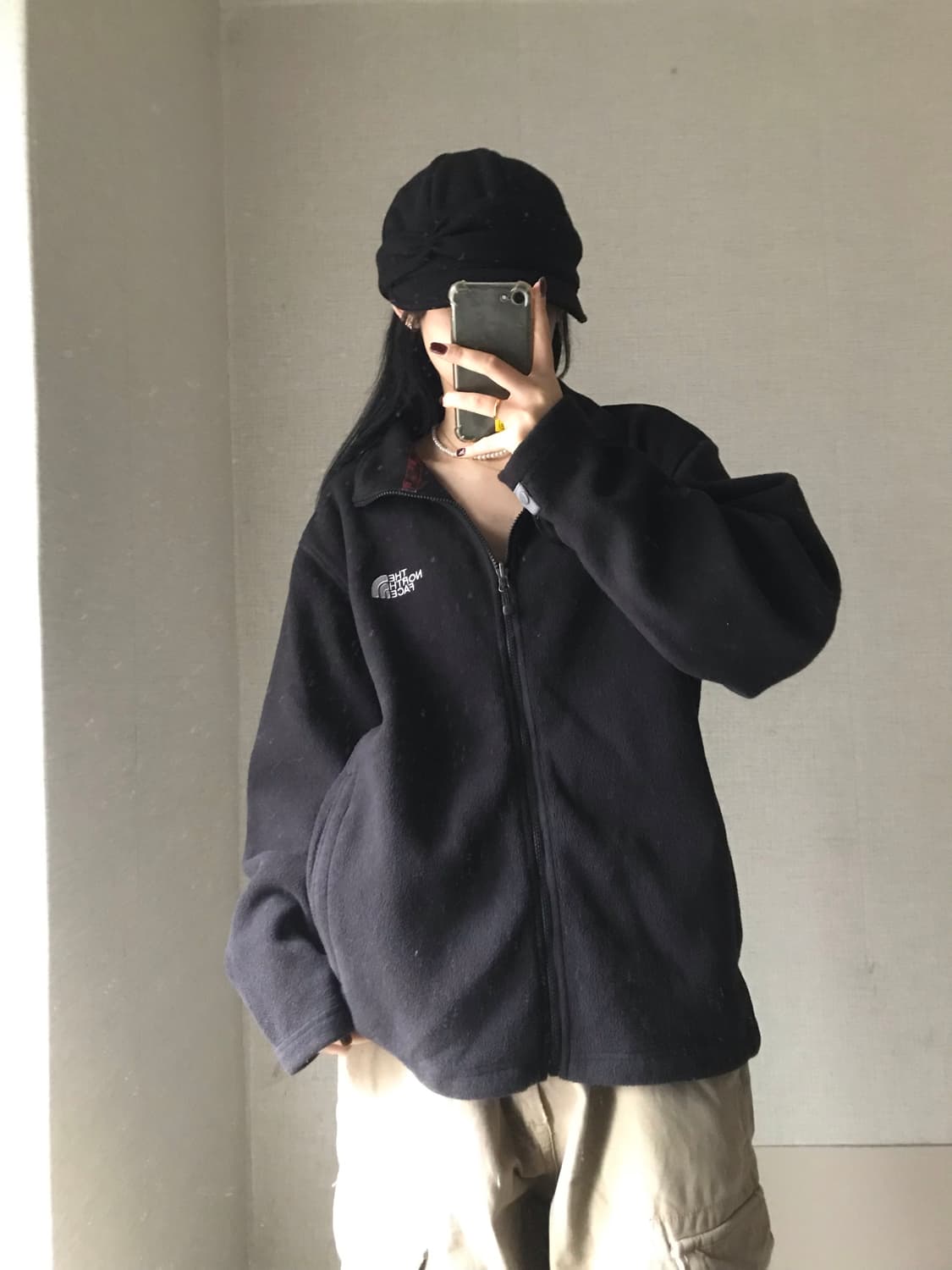 노페 블랙 후리스 상품이미지4