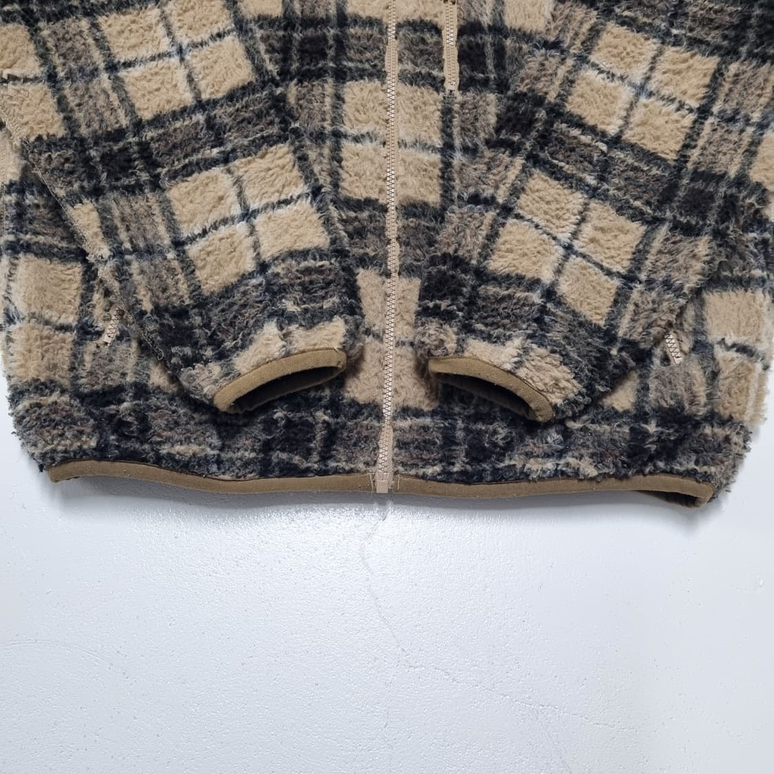 BEAMS HEARTS 체크 후리스 자켓 - S 상품이미지5