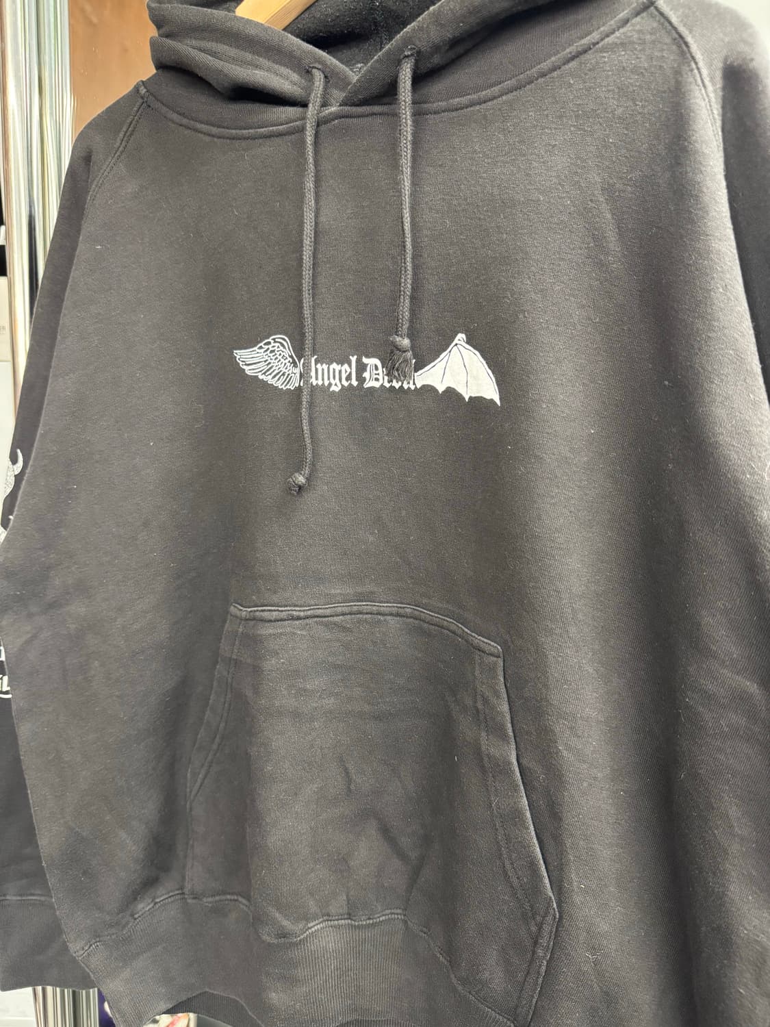 japanese vintage Angel Devil 프린팅 후드티 상품이미지2