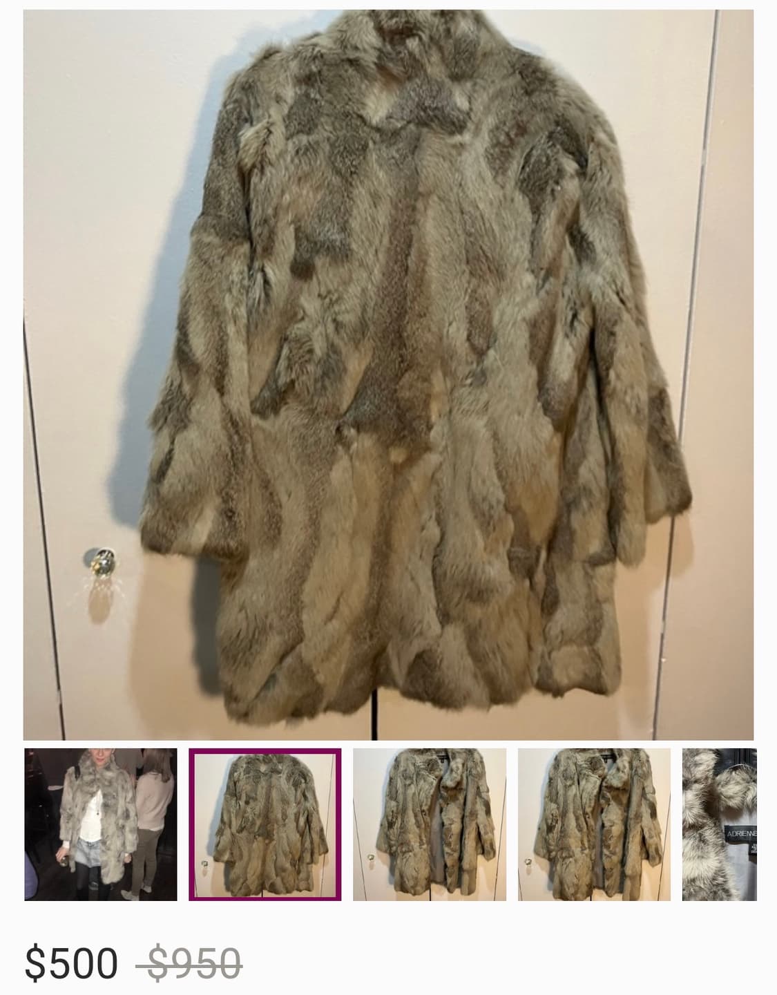 Adrienne Landau 리얼 래빗 퍼 코트 상품이미지10