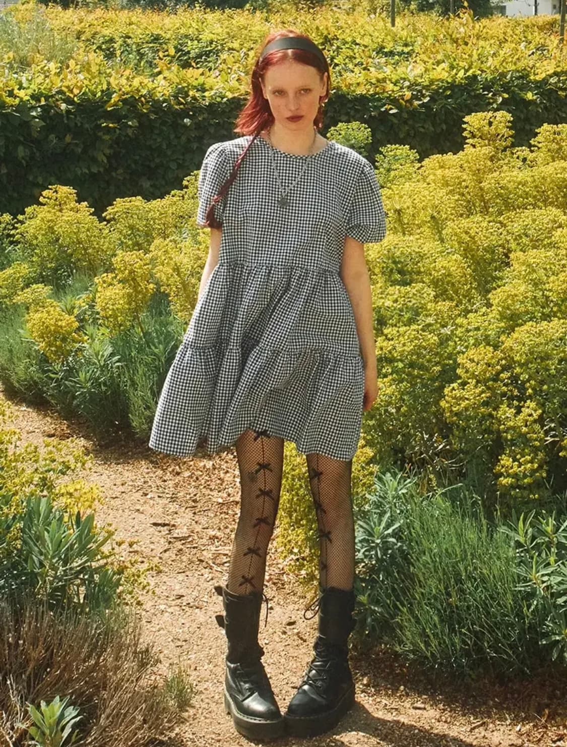 틸다마틸다 깅엄 체크 원피스 블랙 상품이미지1