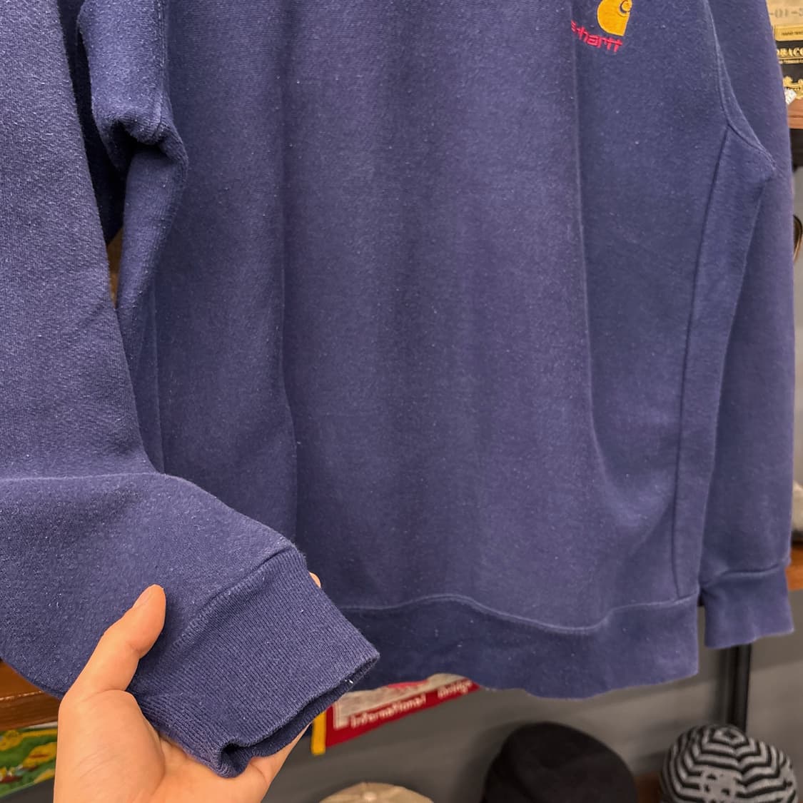 90s 칼하트 러기드 라인 리버스위브 컬러로고 스웻셔츠 N1242 상품이미지4