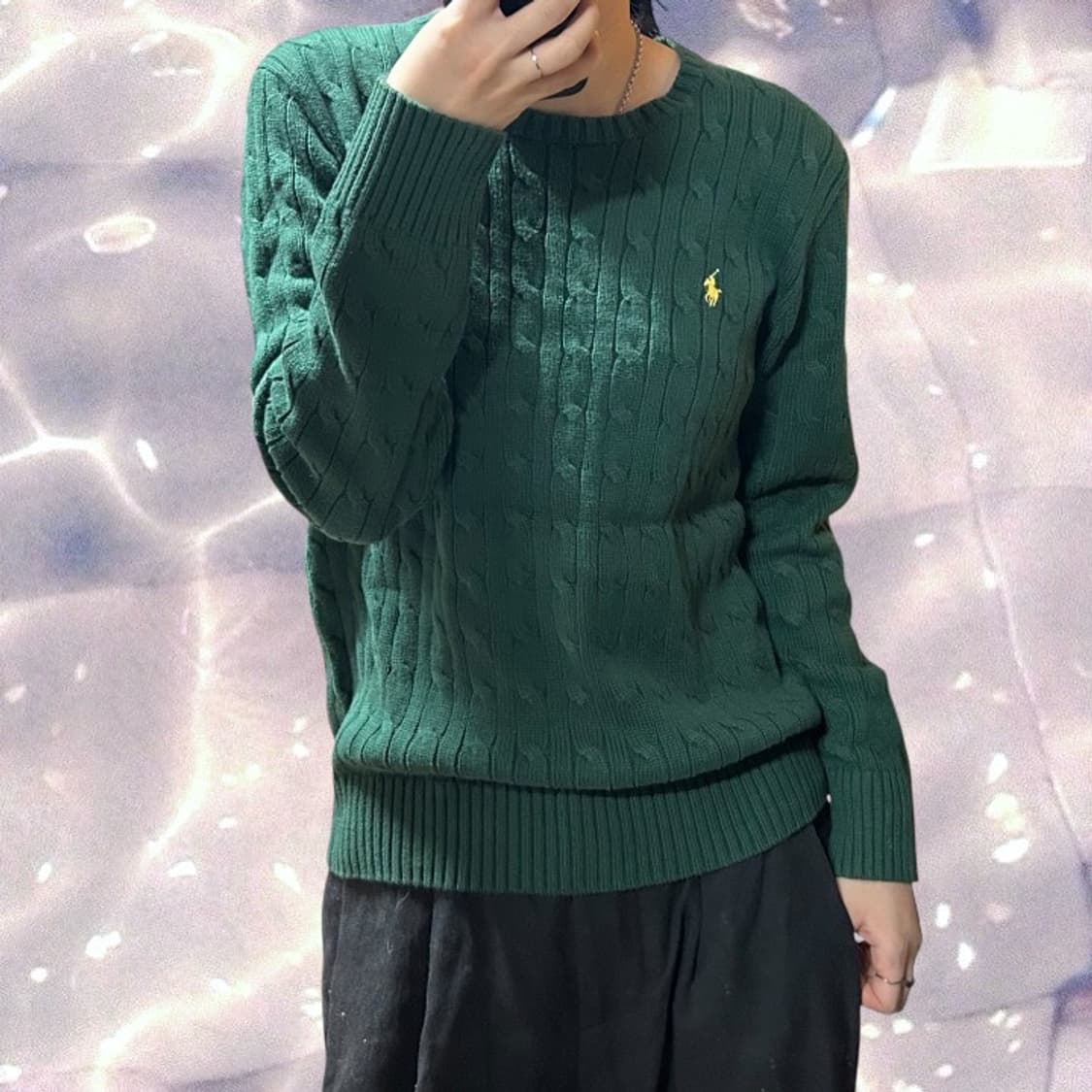 폴로 랄프로렌 신형 꽈배기 니트 그린   상품이미지2