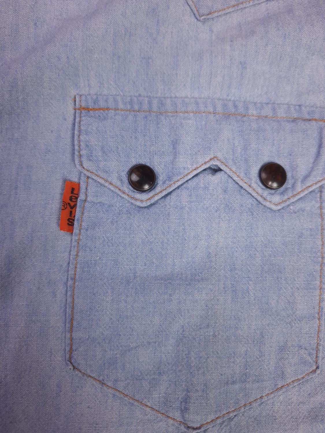 오리지날 90's 일본판 리바이스 웨스턴 샴브레이 데님 셔츠 상품이미지3