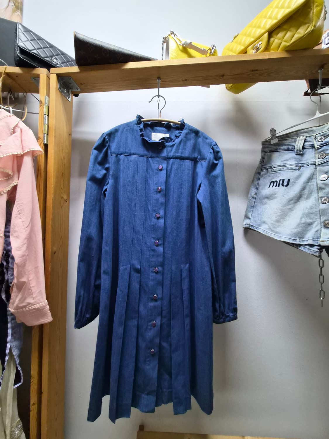 레니본 프릴 데님 원피스 상품이미지3