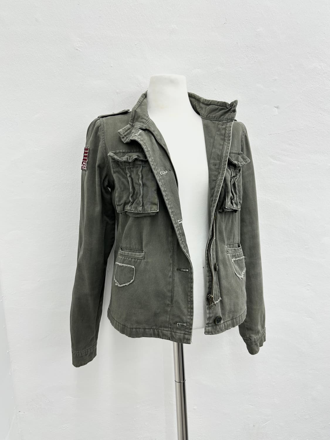 Vintage khaki flag patch jacket 상품이미지6