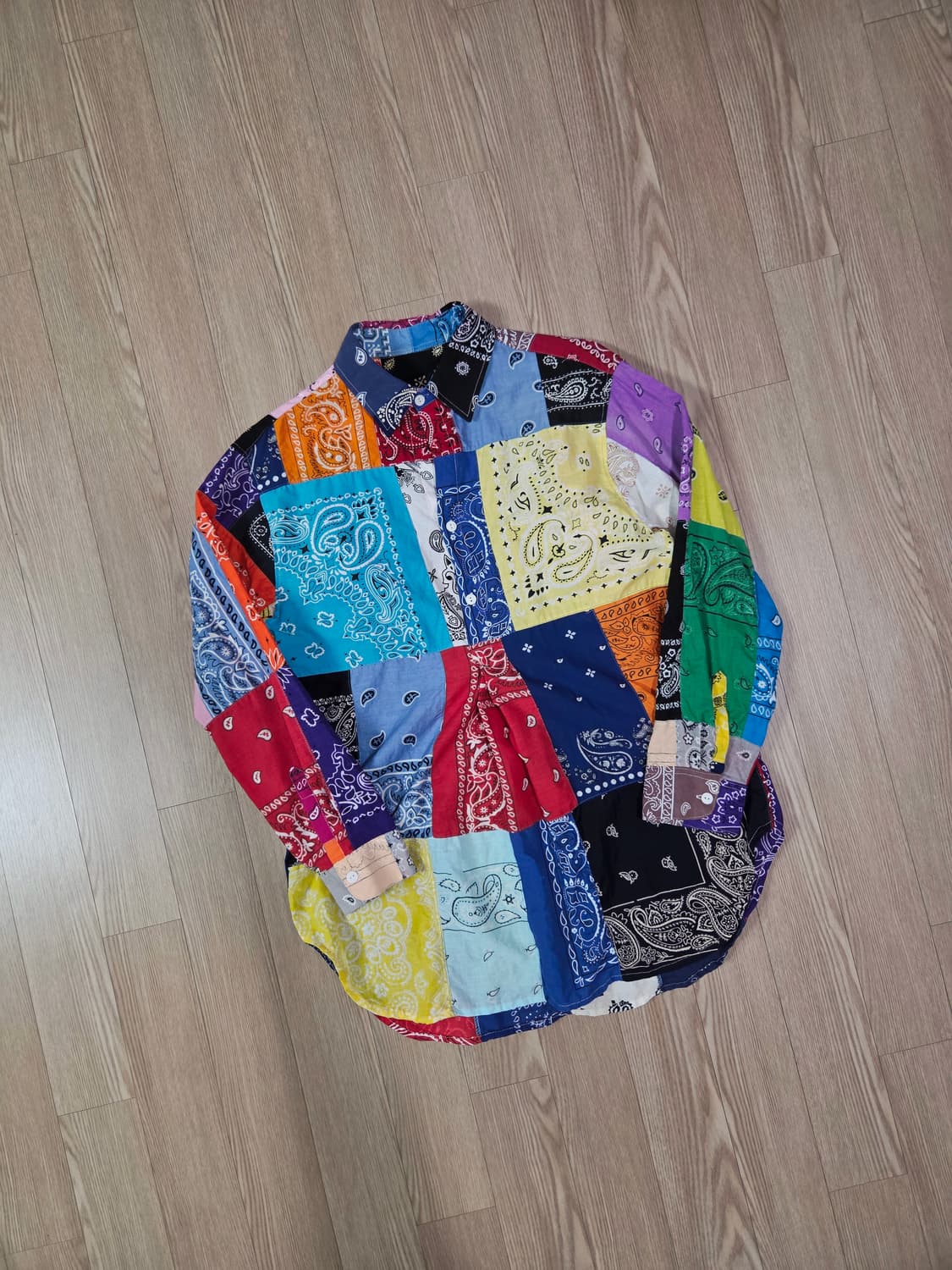 핸드 워크 반다나 커스텀 드롭숄더 셔츠 상품이미지3