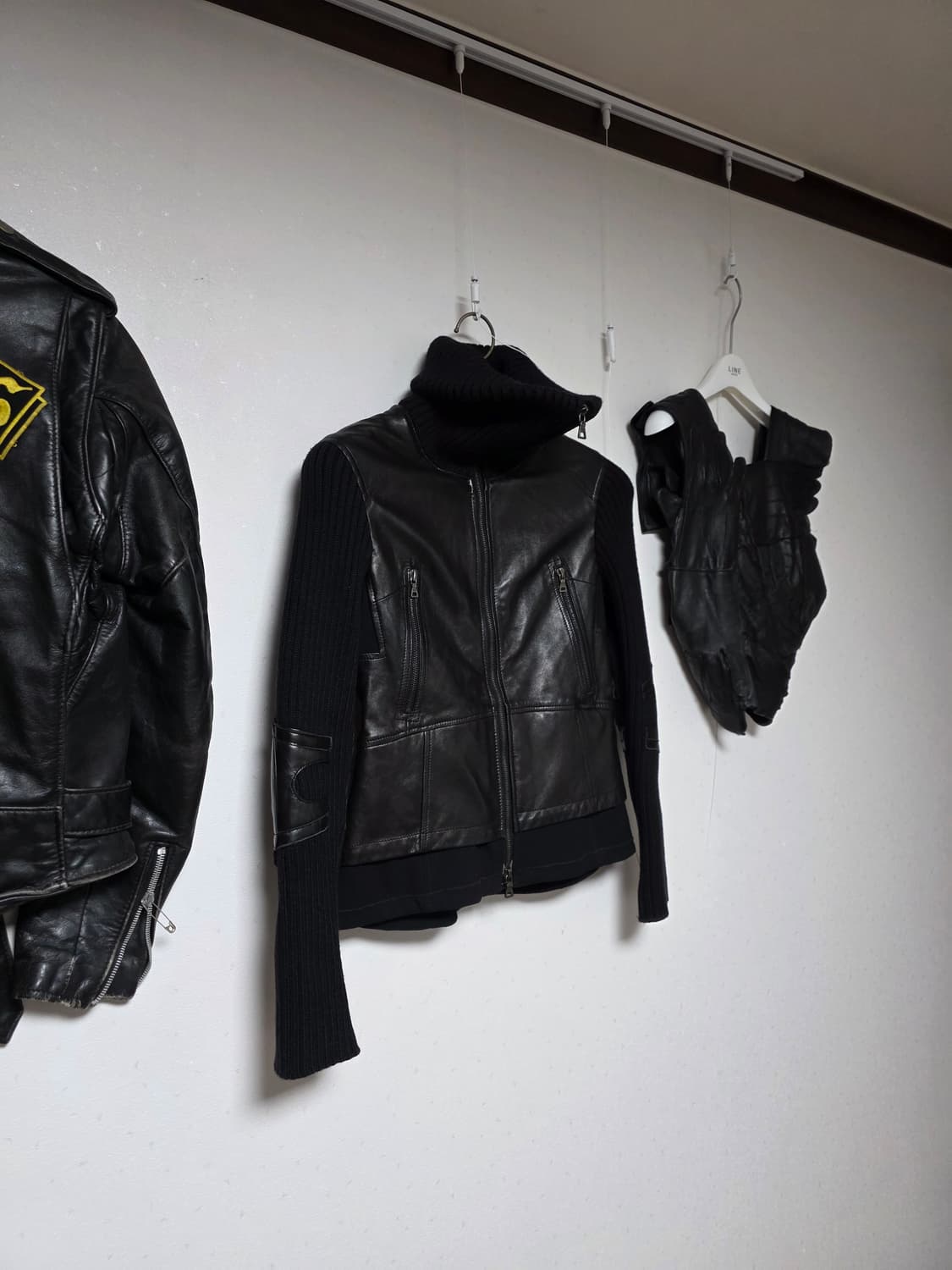 pradasports 00s leather mix biker jacket 상품이미지7