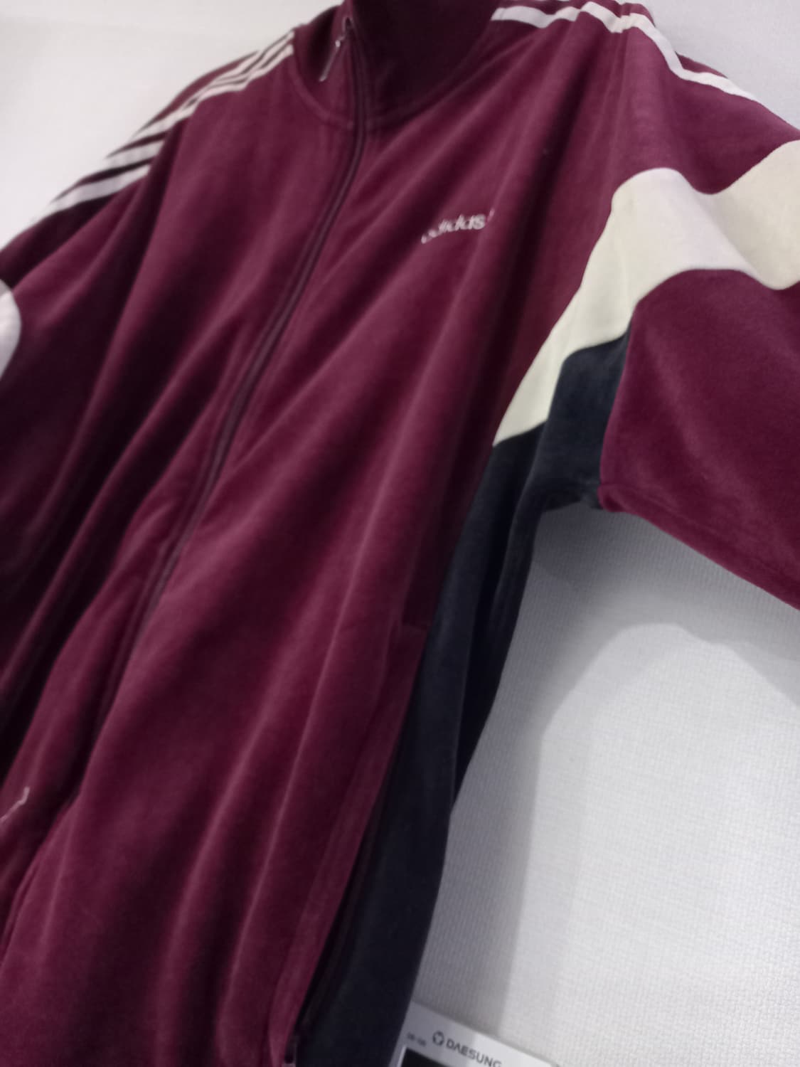 아디다스 희귀 벨벳 버건디 핑크 트랙탑 저지 져지집업110 상품이미지3