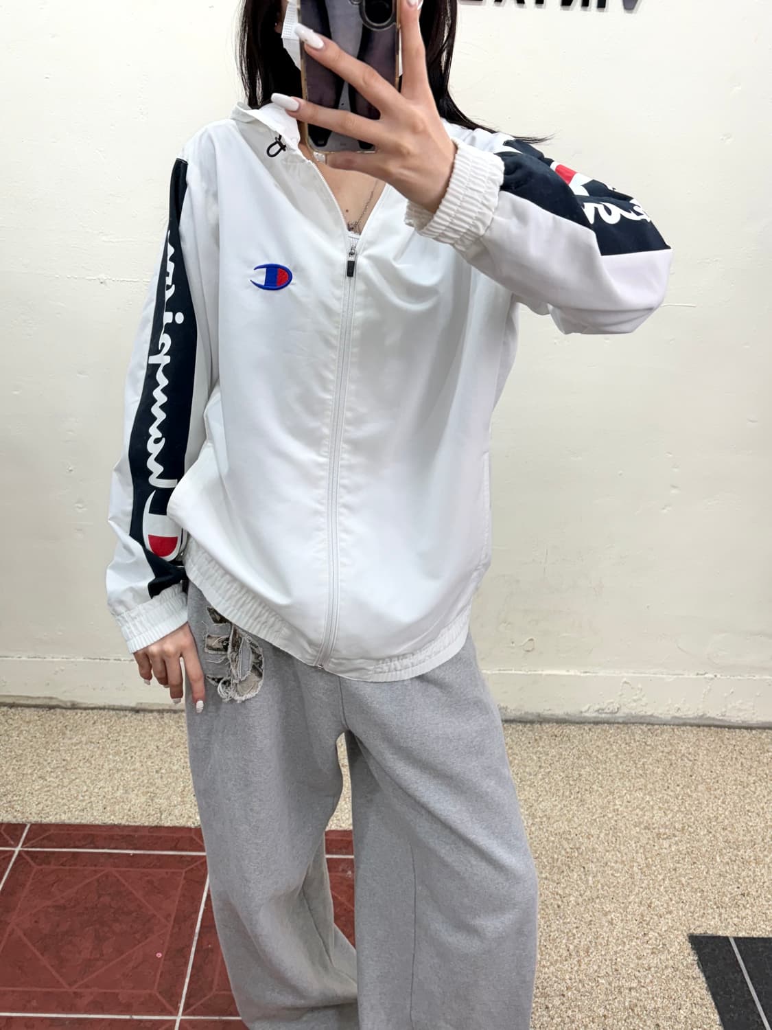 챔피온 바람막이 화이트 상품이미지1