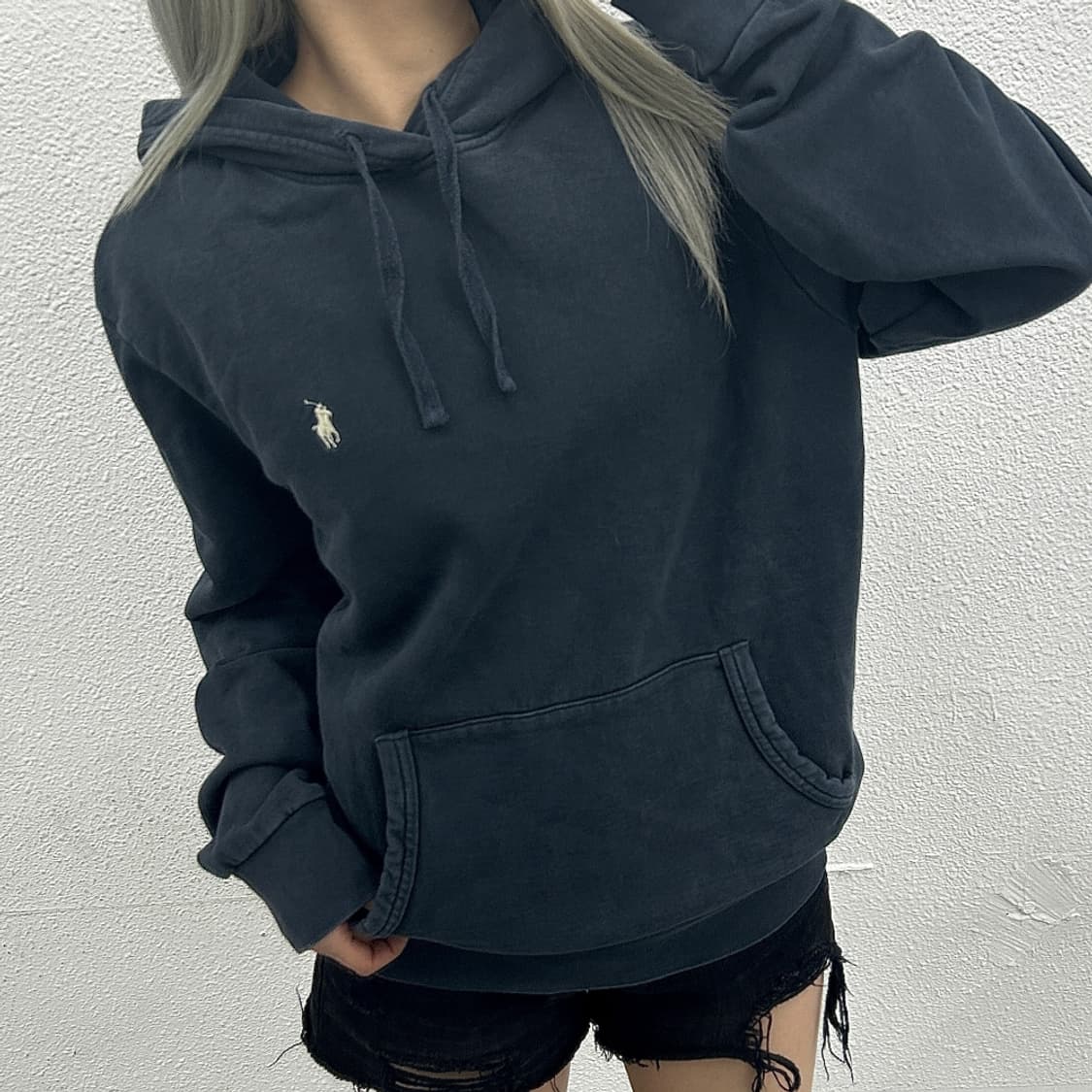 폴로 랄프로렌 화이트포니 네이비 후드 M 상품이미지1