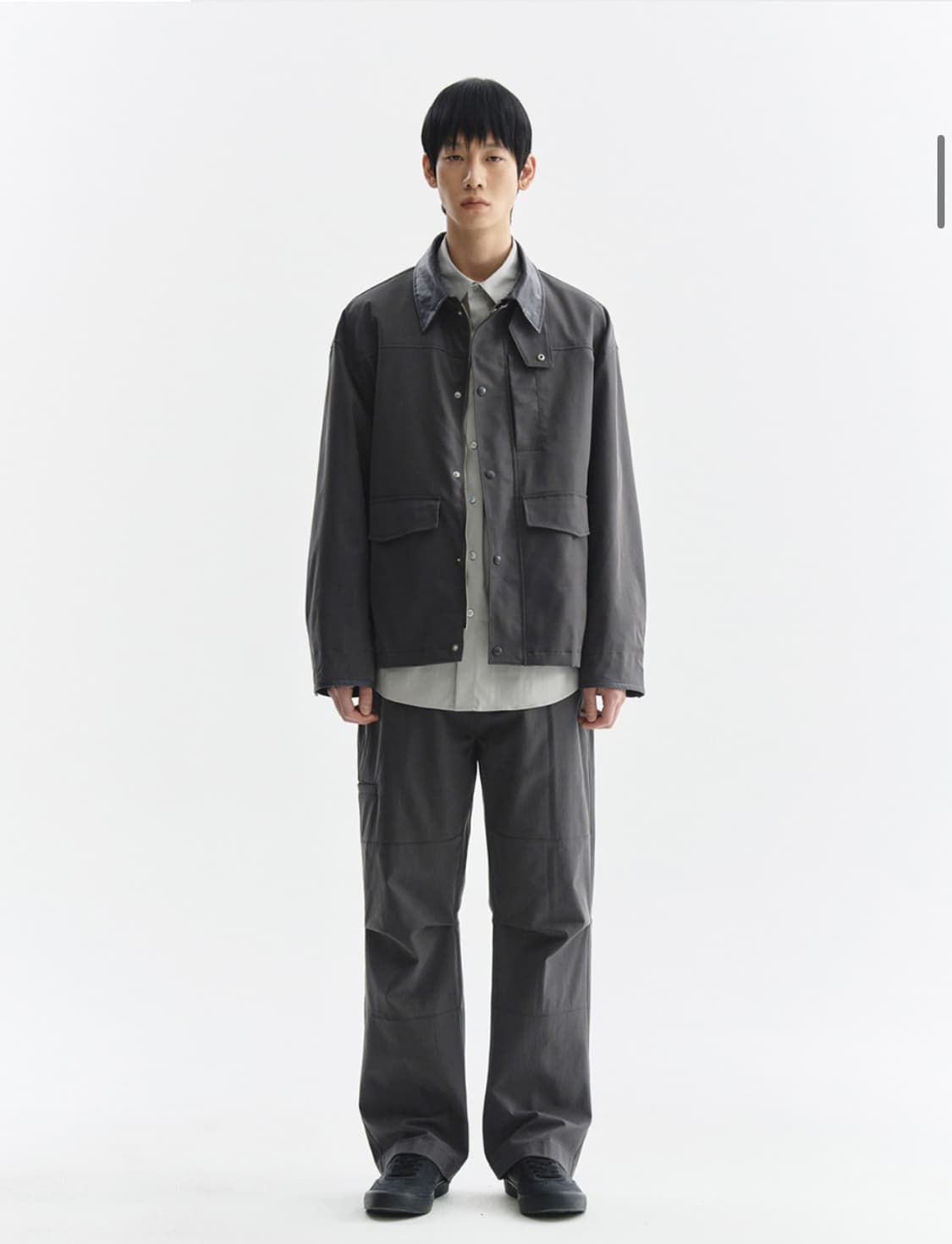 더니트컴퍼니 텐셀 코튼 헌팅자켓 차콜 L 상품이미지5