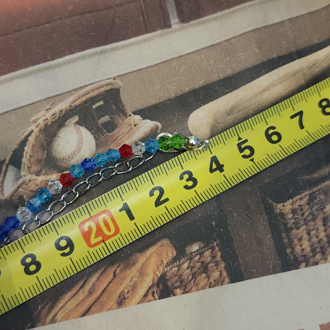 90s 프랑스 빈티지 목걸이 레인보우 스플래시 크리스탈 비즈 목걸이 상품이미지5